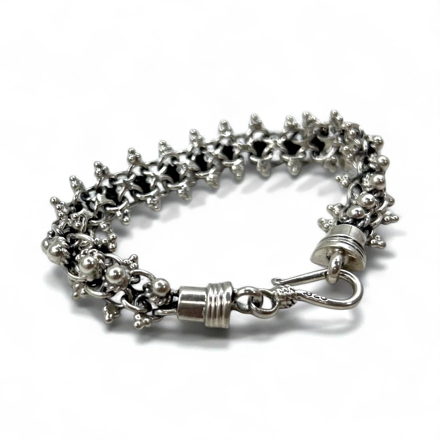 Vintage Silver Bracelet DNA スパイク チェーン ブレスレット シルバー 925 フック
