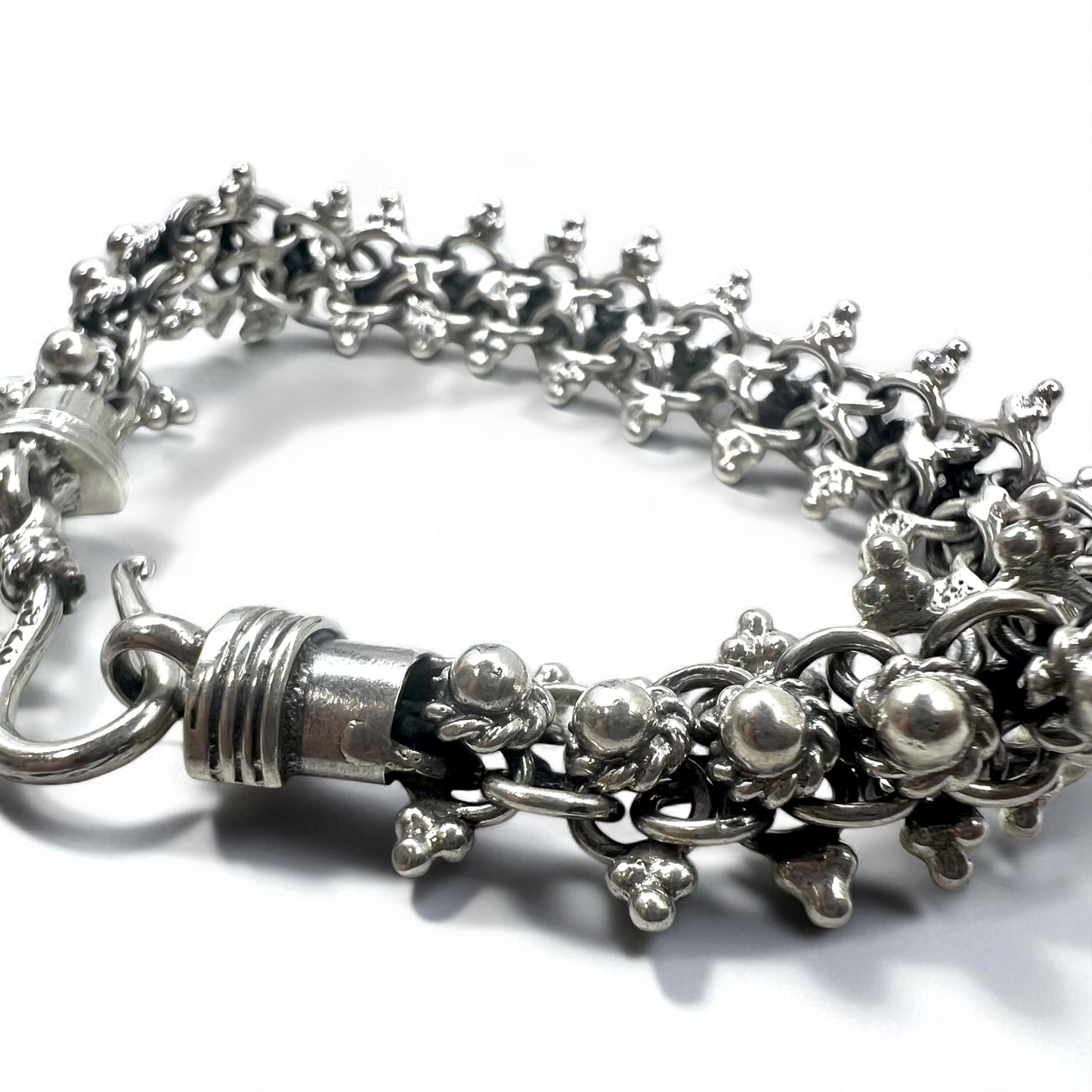 Vintage Silver Bracelet DNA スパイク チェーン ブレスレット シルバー 925 フック