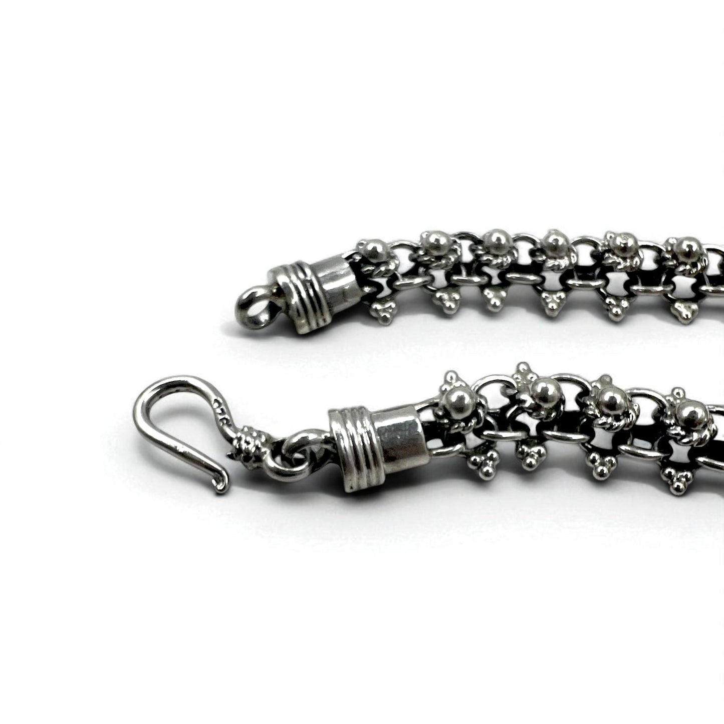 Vintage Silver Bracelet DNA スパイク チェーン ブレスレット シルバー 925 フック