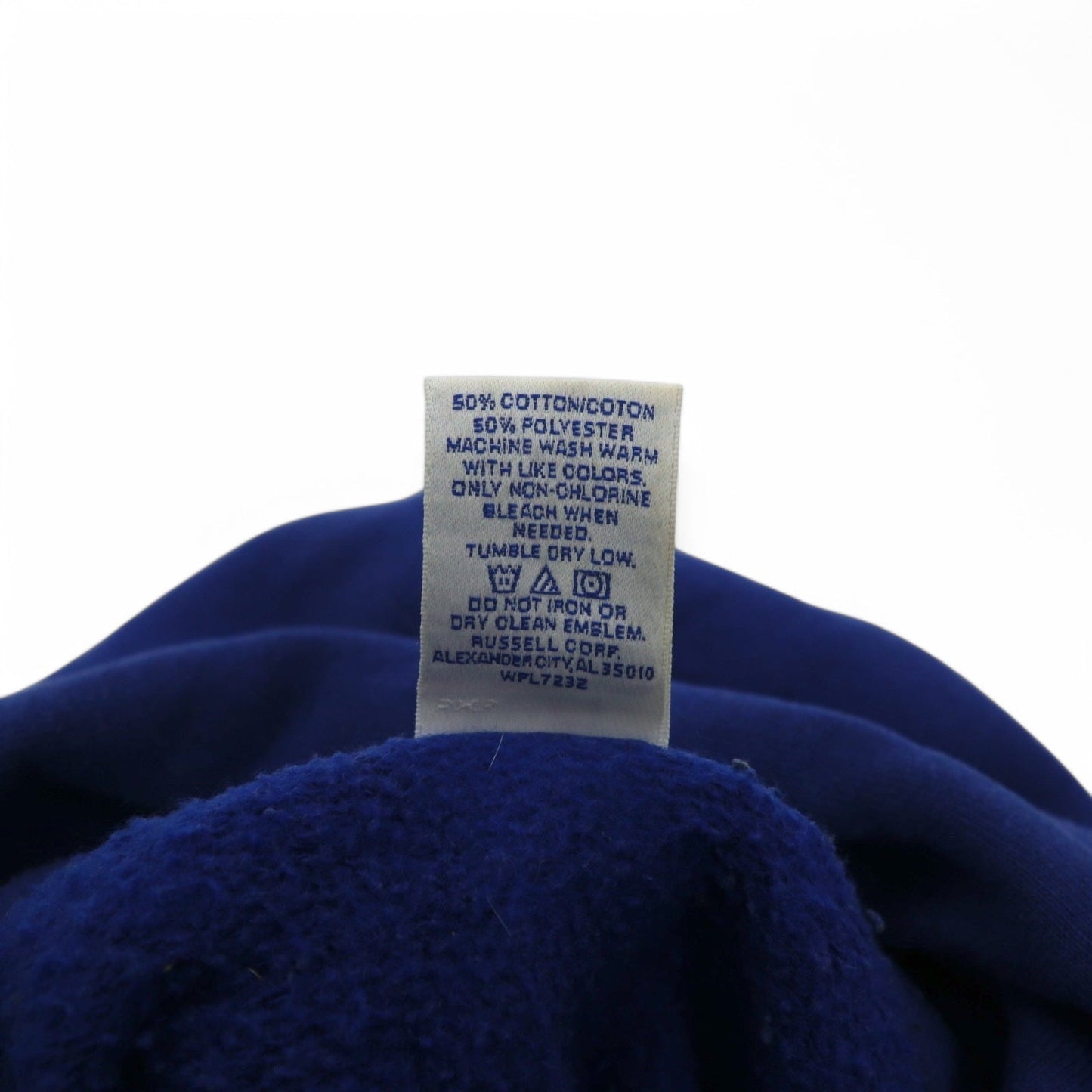 RUSSELL ATHLETIC カレッジプリント プルオーバー パーカー XL ブルー KANSAS アーチロゴ