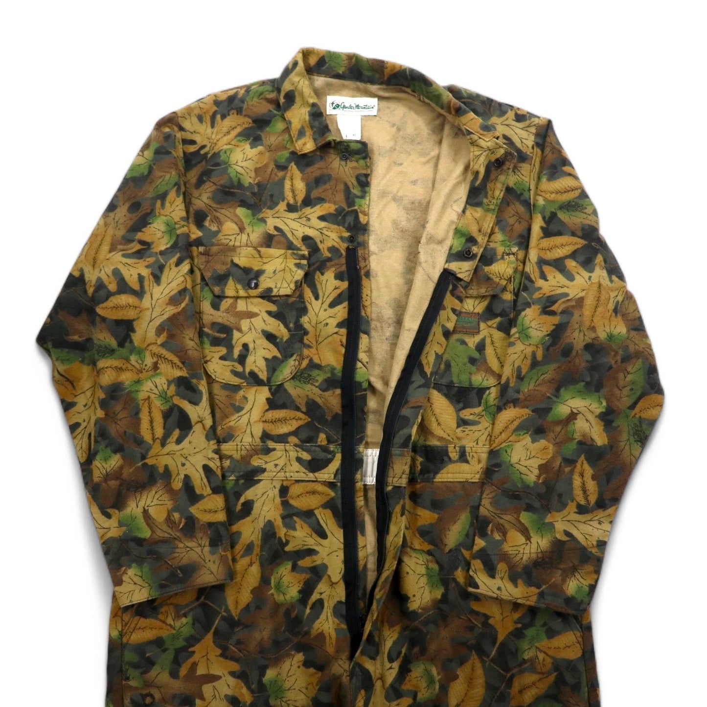 Vintage 90s Utility Jumpsuit USA Made Gender Mountain オールインワン ジャンプスーツ ツナギ L カーキ KELLY COOPER TRU-LEAF カモフラ