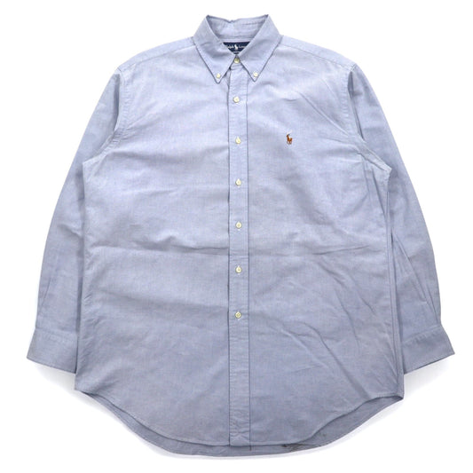 RALPH LAUREN 90年代 YARMOUTH ビッグサイズ オックスフォード ボタンダウンシャツ L ブルー スモールポニー刺繍