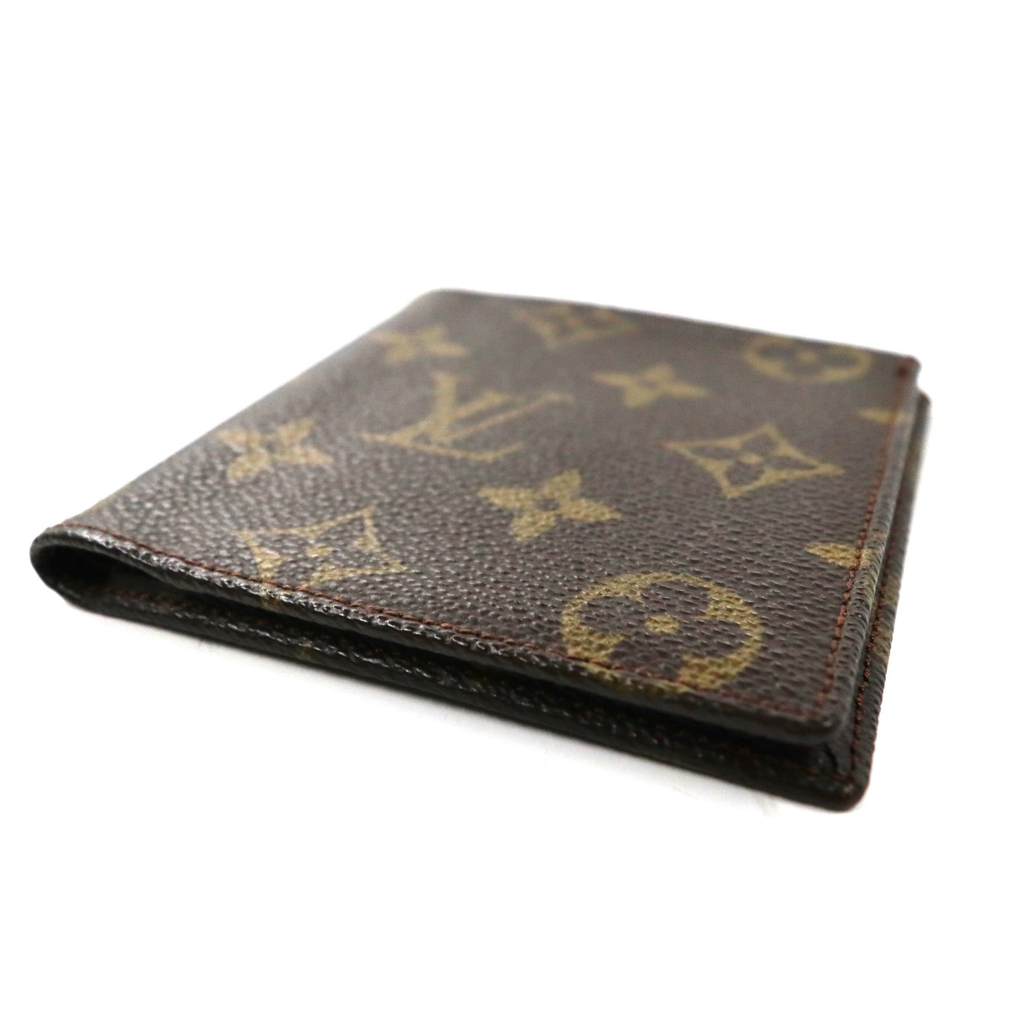 LOUIS VUITTON 2つ折り財布 札入れ パスケース カードケース ブラウン PVC モノグラム ポルト ビエ カルト ブルー M60905 フランス製 ヴィンテージ