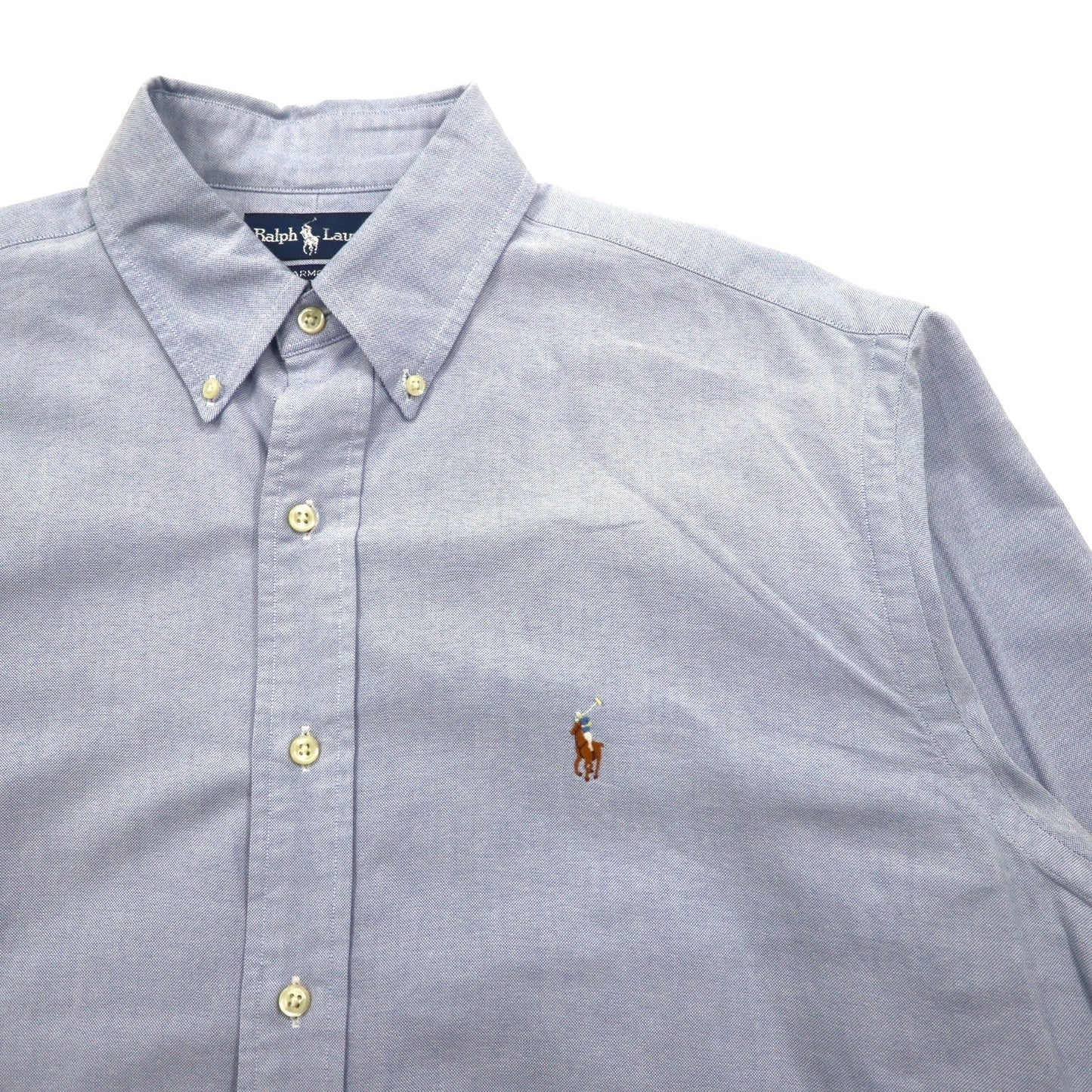 RALPH LAUREN 90年代 YARMOUTH ビッグサイズ オックスフォード ボタンダウンシャツ L ブルー スモールポニー刺繍