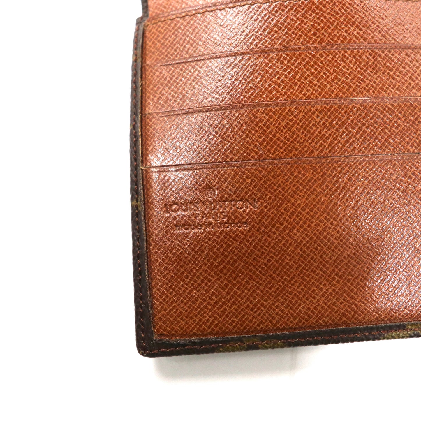 LOUIS VUITTON 2つ折り財布 札入れ パスケース カードケース ブラウン PVC モノグラム ポルト ビエ カルト ブルー M60905 フランス製 ヴィンテージ