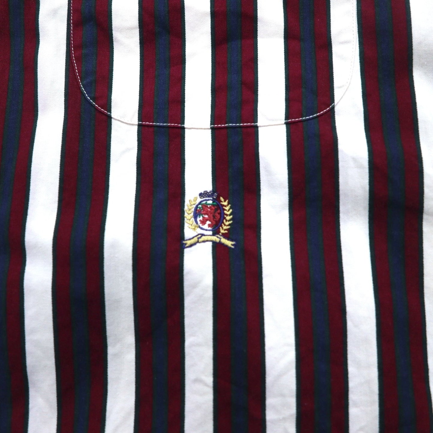 TOMMY HILFIGER 90年代 ボタンダウンシャツ L ストライプ 刺繍 ロゴ