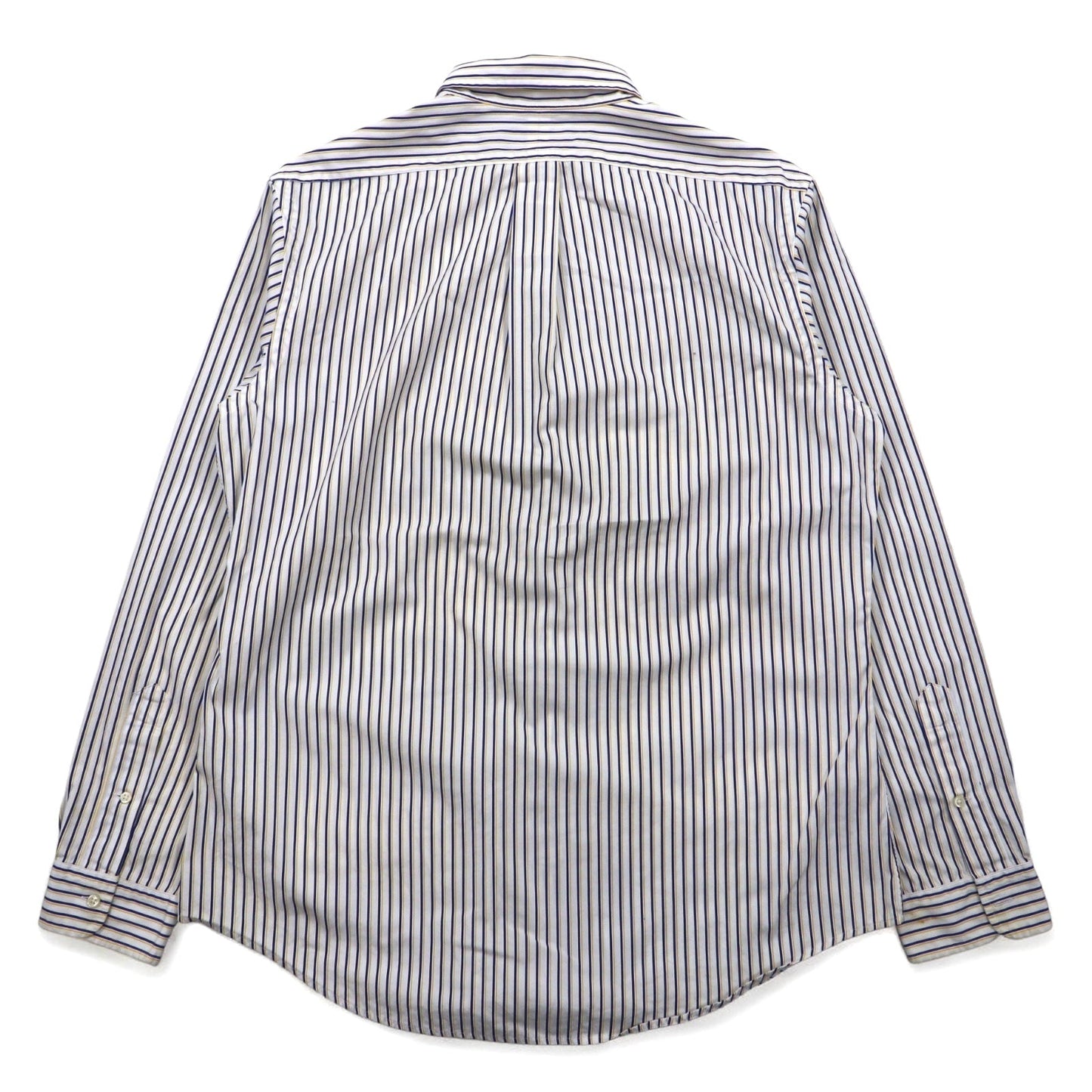 RALPH LAUREN 90年代 ビッグサイズ ボタンダウンシャツ L ホワイト ブルー ストライプ CUSTOM FIT