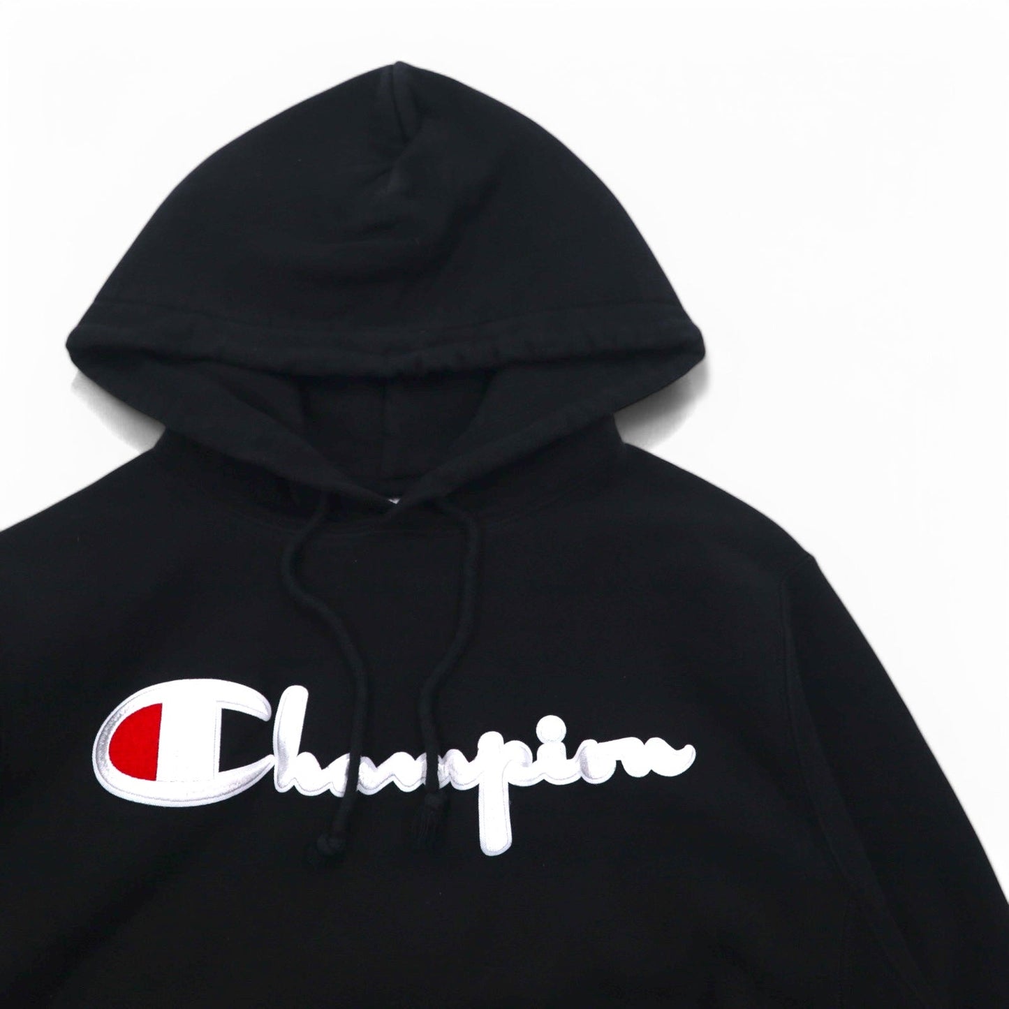 Champion リバースウィーブ REVERSE WEAVE プルオーバーパーカー L ブラック スクリプトロゴ 青単タグ 復刻 ホンジュラス製