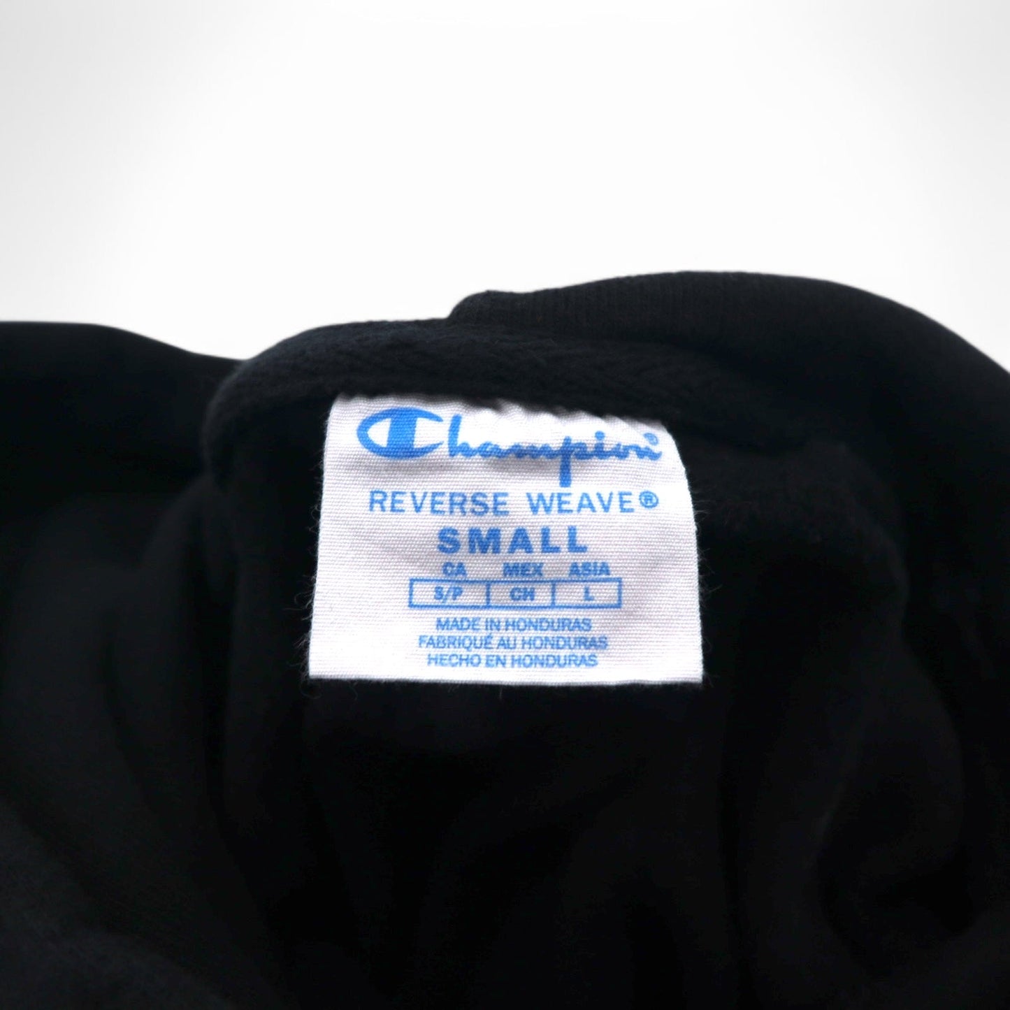Champion リバースウィーブ REVERSE WEAVE プルオーバーパーカー L ブラック スクリプトロゴ 青単タグ 復刻 ホンジュラス製