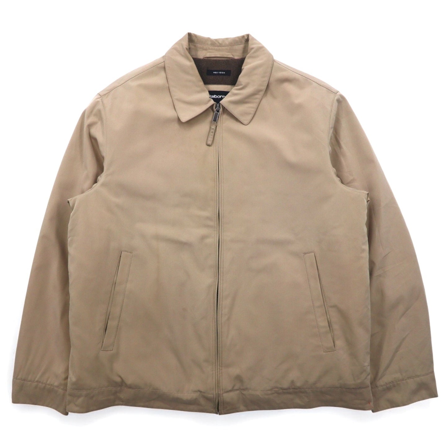 claiborne ポリテック スウィングトップ ハリントンジャケット M ベージュ ポリエステル