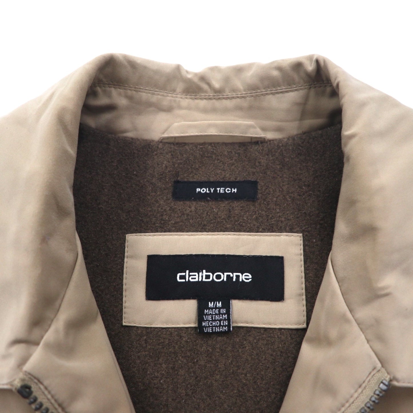 claiborne ポリテック スウィングトップ ハリントンジャケット M ベージュ ポリエステル