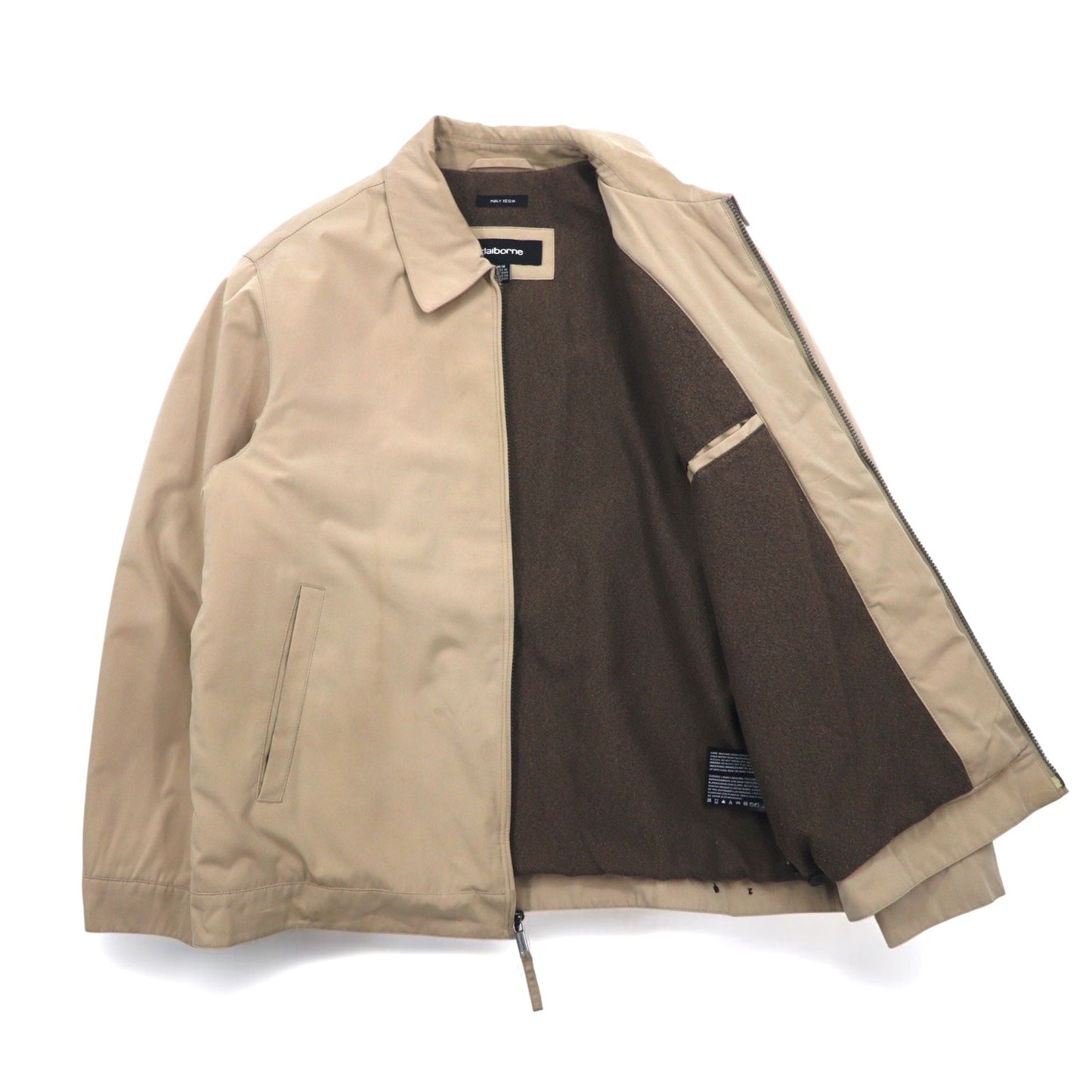 claiborne ポリテック スウィングトップ ハリントンジャケット M ベージュ ポリエステル