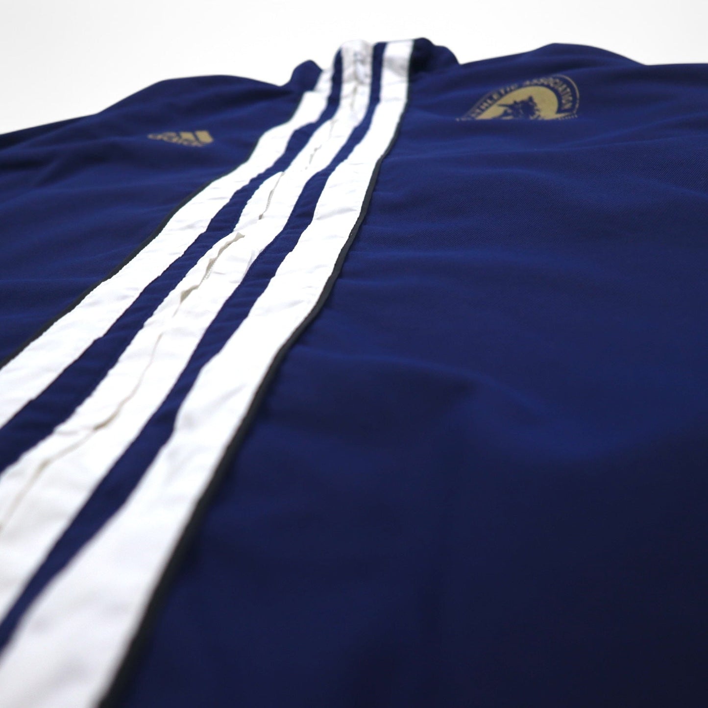 adidas 90年代 万国旗タグ センター 3ストライプ ナイロン トラックジャケット ジャージ L ネイビー Boston Marathon