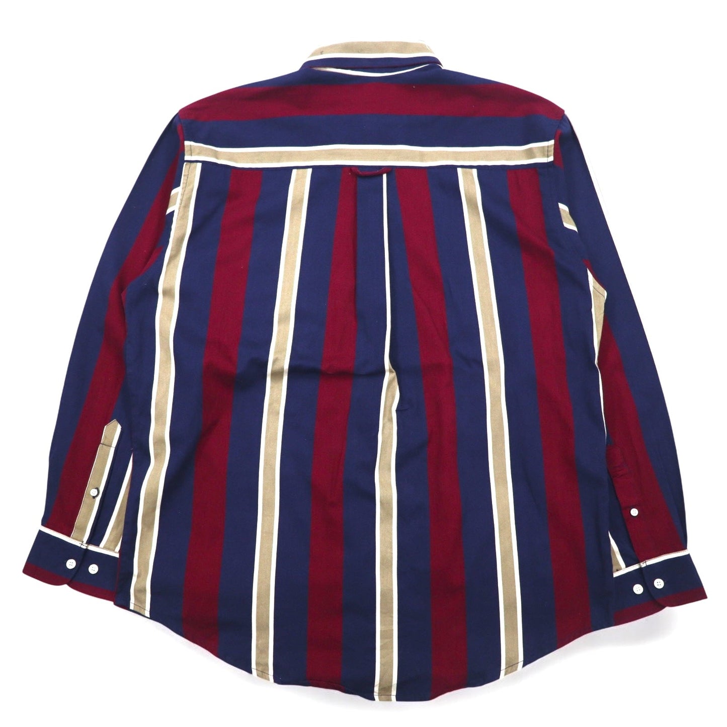 Vintage 90s Stripe Button Down Shirt Shirt CHEROKEE ボタンダウンシャツ L ネイビー ストライプ トルコ製