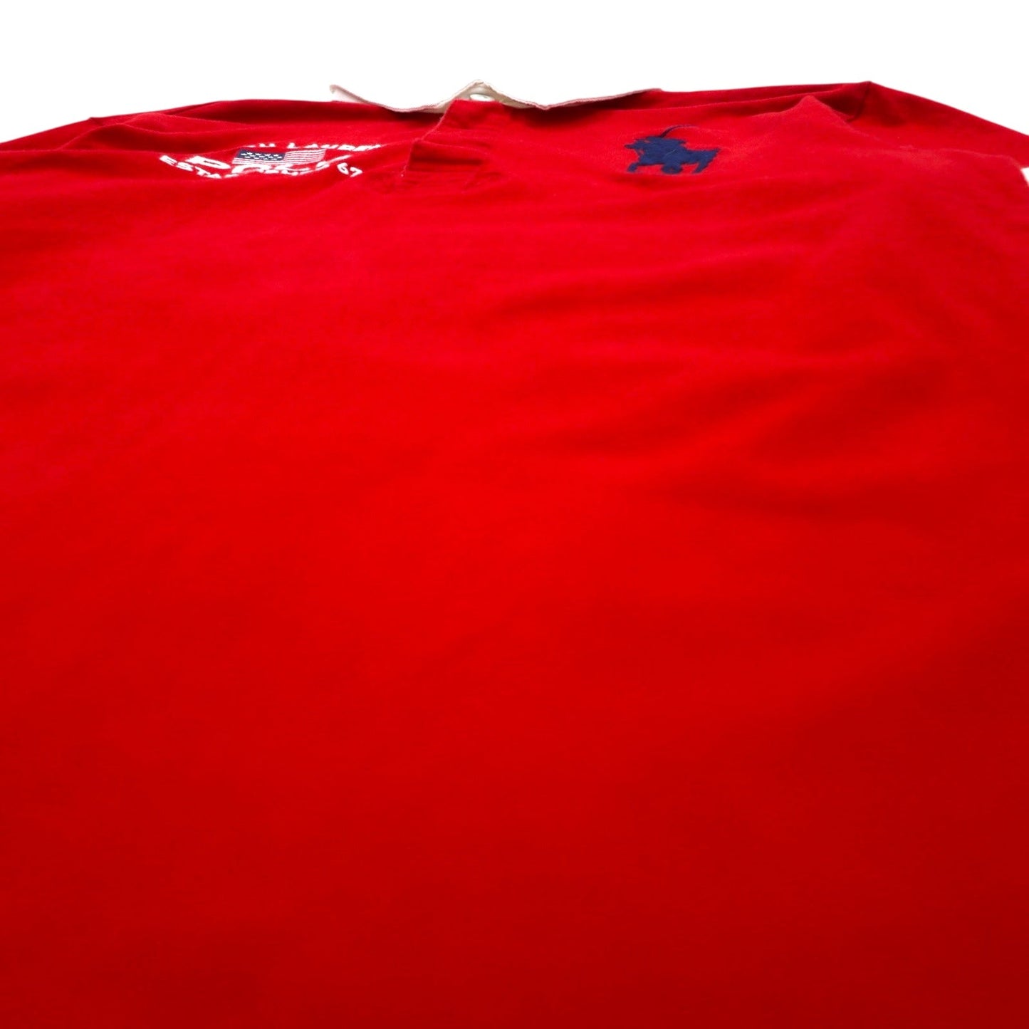 Polo by Ralph Lauren ビッグポニー刺繍 ラガーシャツ S レッド コットン 星条旗