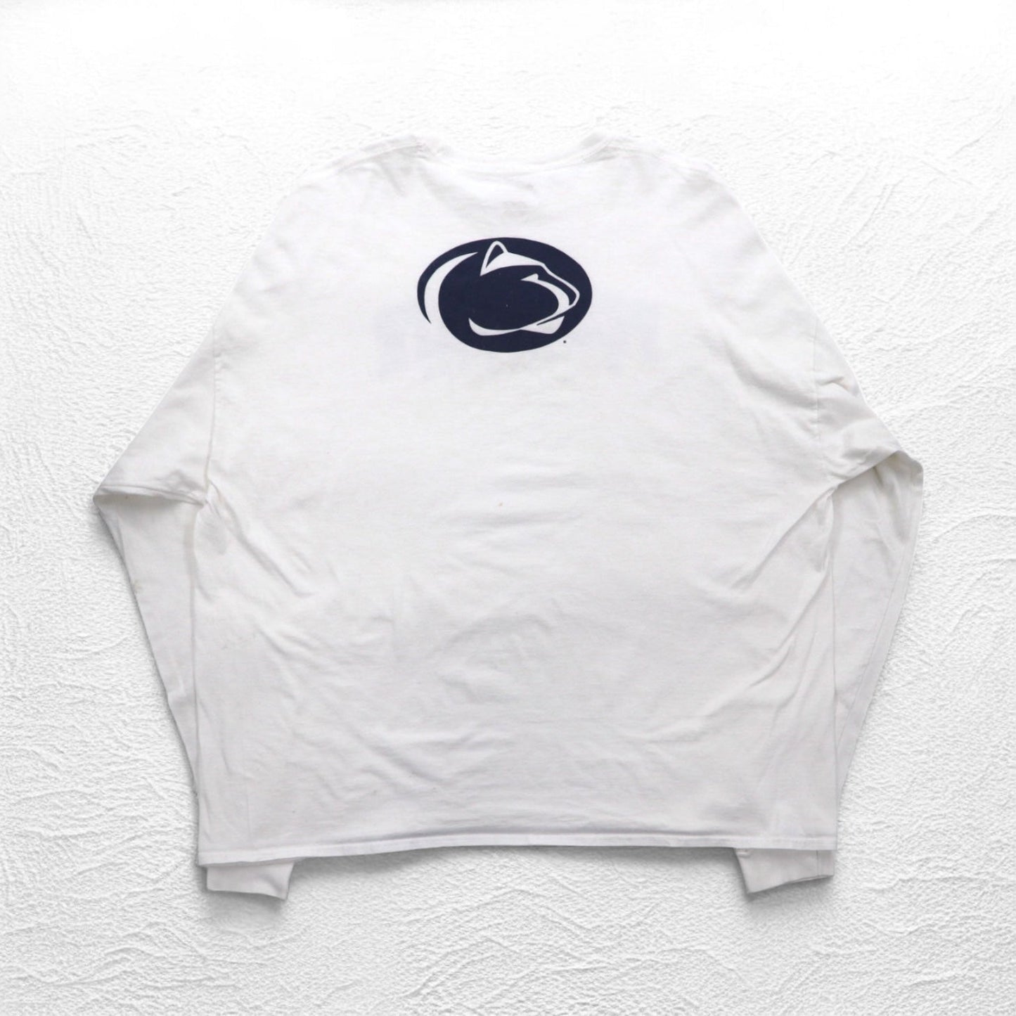 Champion カレッジプリント ロングスリーブ Tシャツ ロンT 4XL ホワイト PENN STATE ビッグサイズ ニカラグア製