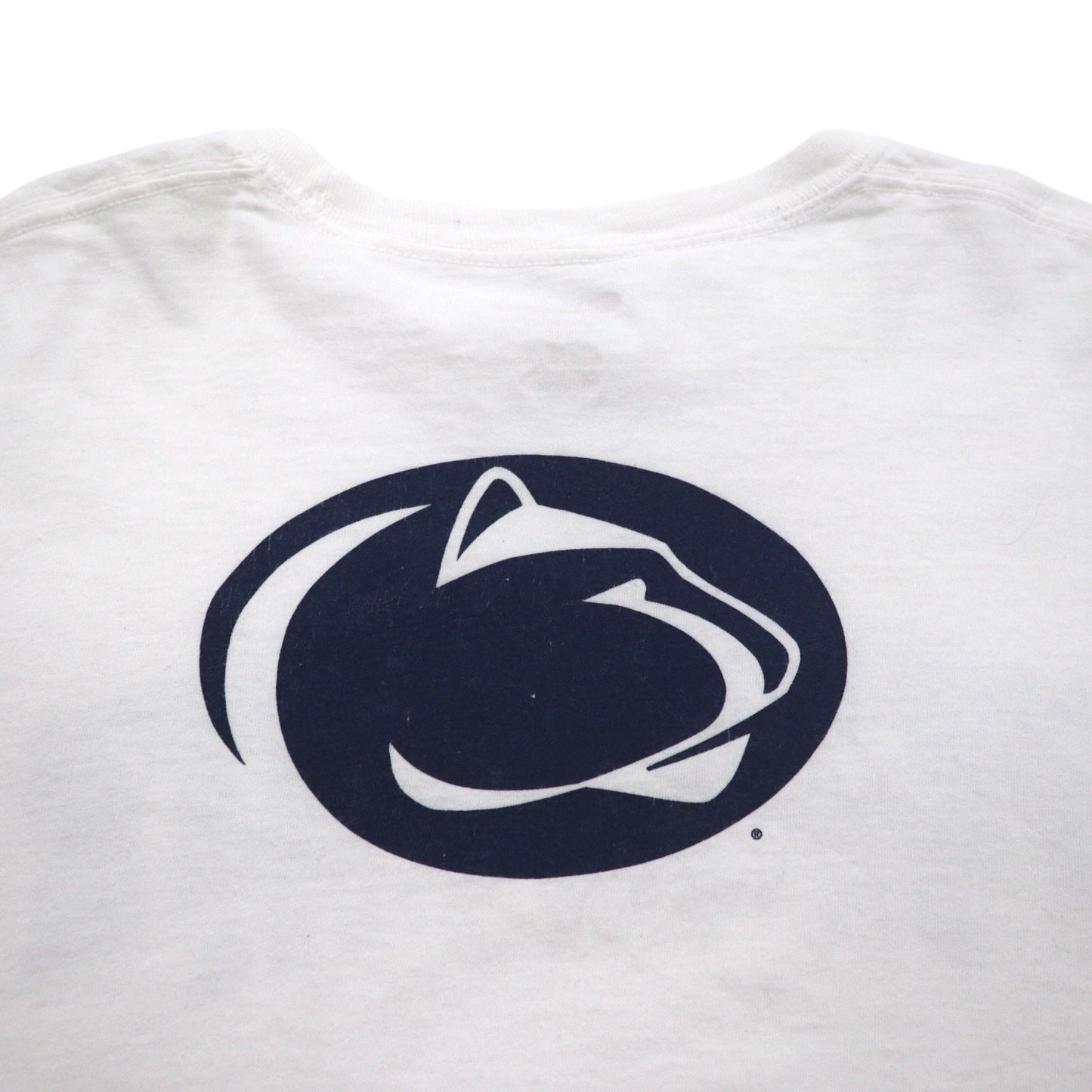 Champion カレッジプリント ロングスリーブ Tシャツ ロンT 4XL ホワイト PENN STATE ビッグサイズ ニカラグア製