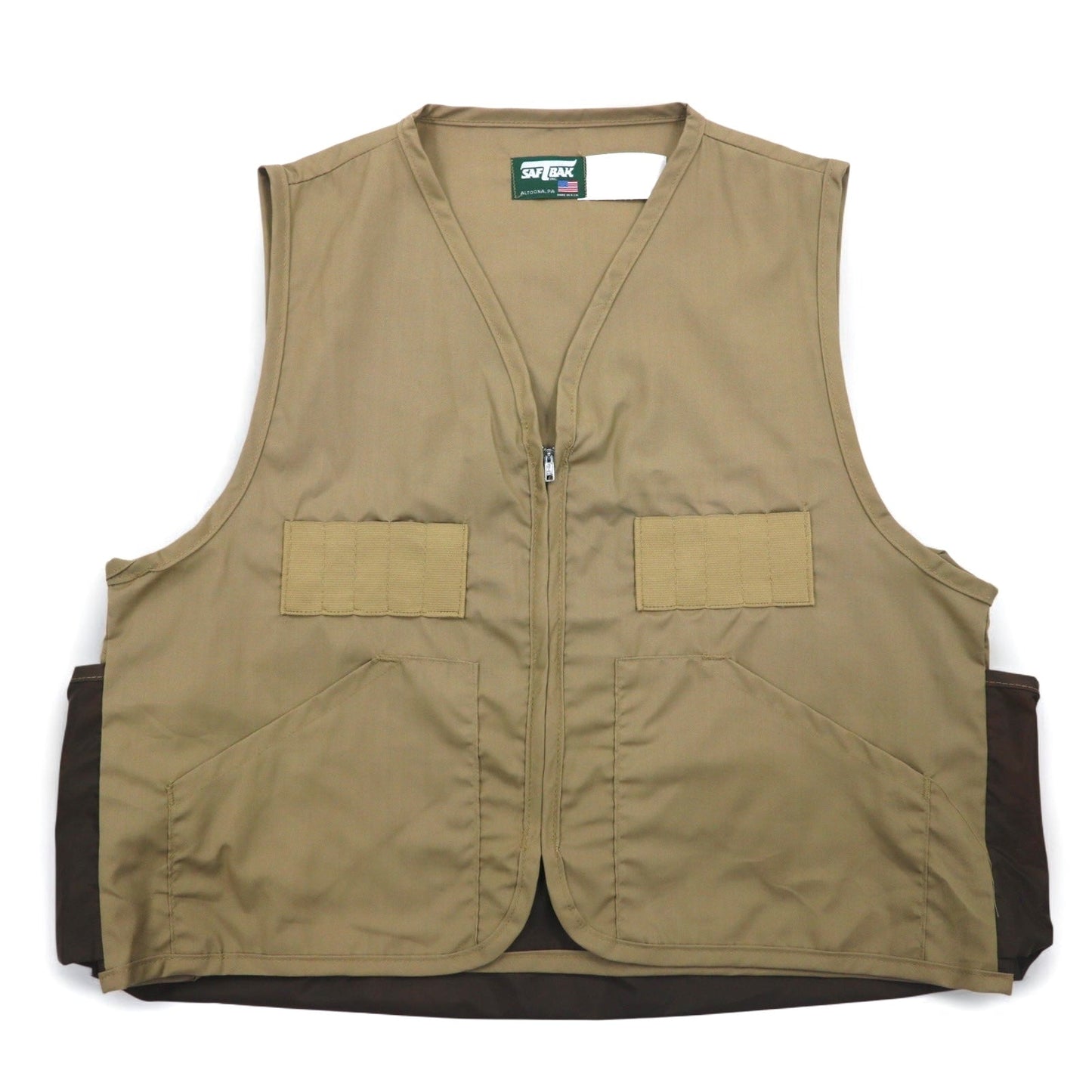 Vintage 90s Made in USA Hunting Vest SAFTBAK ハンティングベスト XL ベージュ ポリエステル コットン