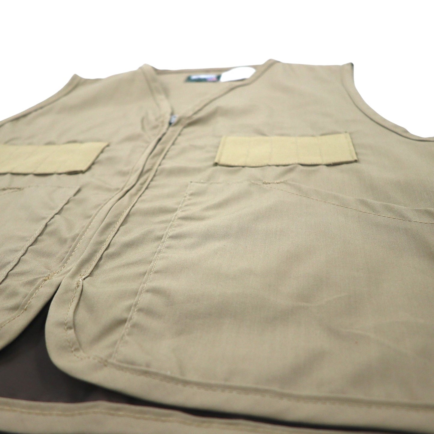 Vintage 90s Made in USA Hunting Vest SAFTBAK ハンティングベスト XL ベージュ ポリエステル コットン