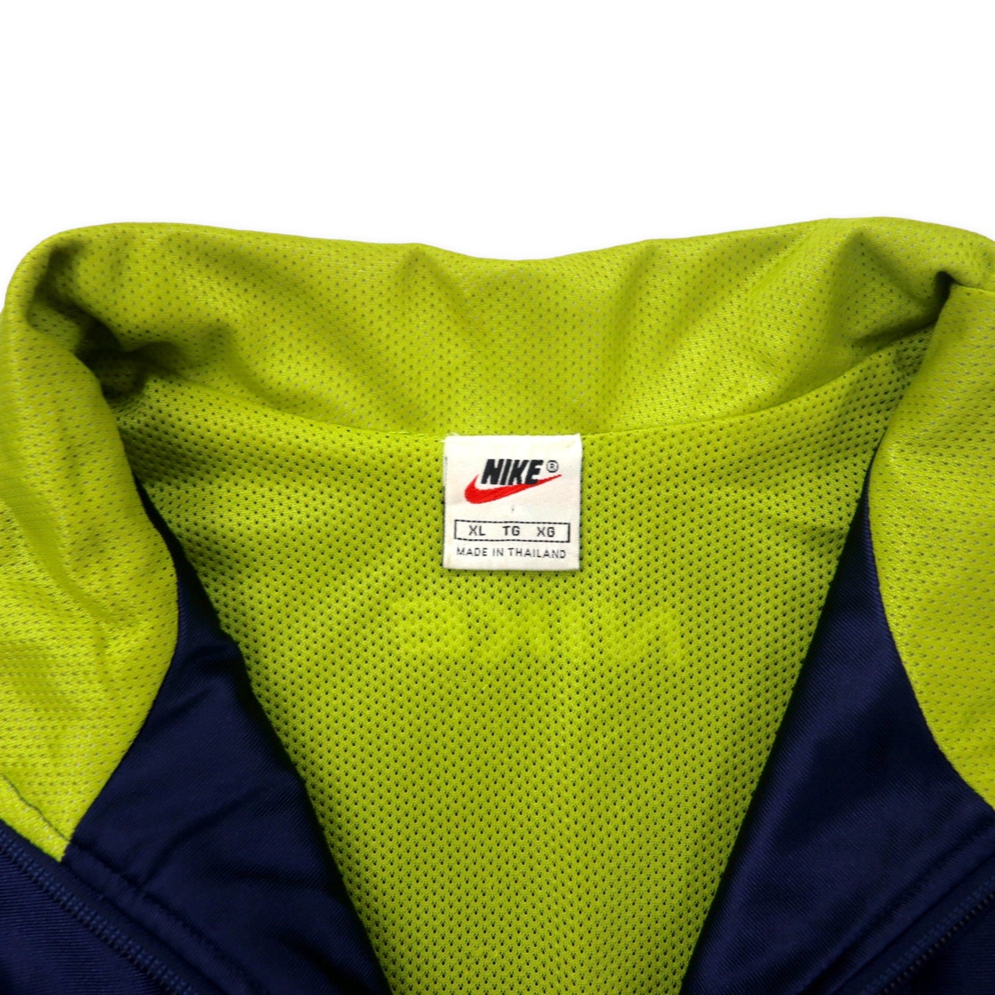 NIKE 90年代 トラックジャケット ジャージ 半袖 XL ネイビー ポリエステル 銀タグ ビッグサイズ
