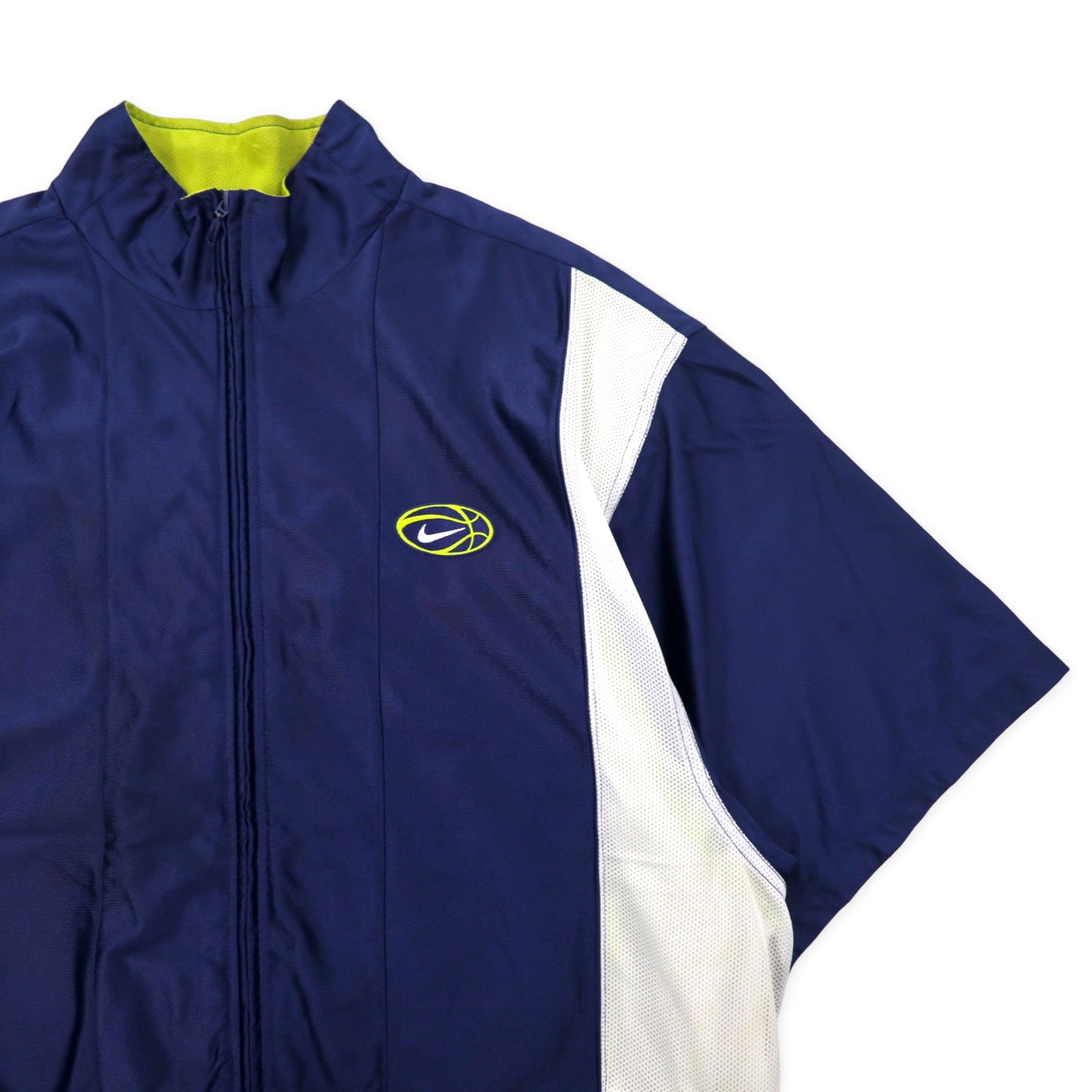 NIKE 90年代 トラックジャケット ジャージ 半袖 XL ネイビー ポリエステル 銀タグ ビッグサイズ