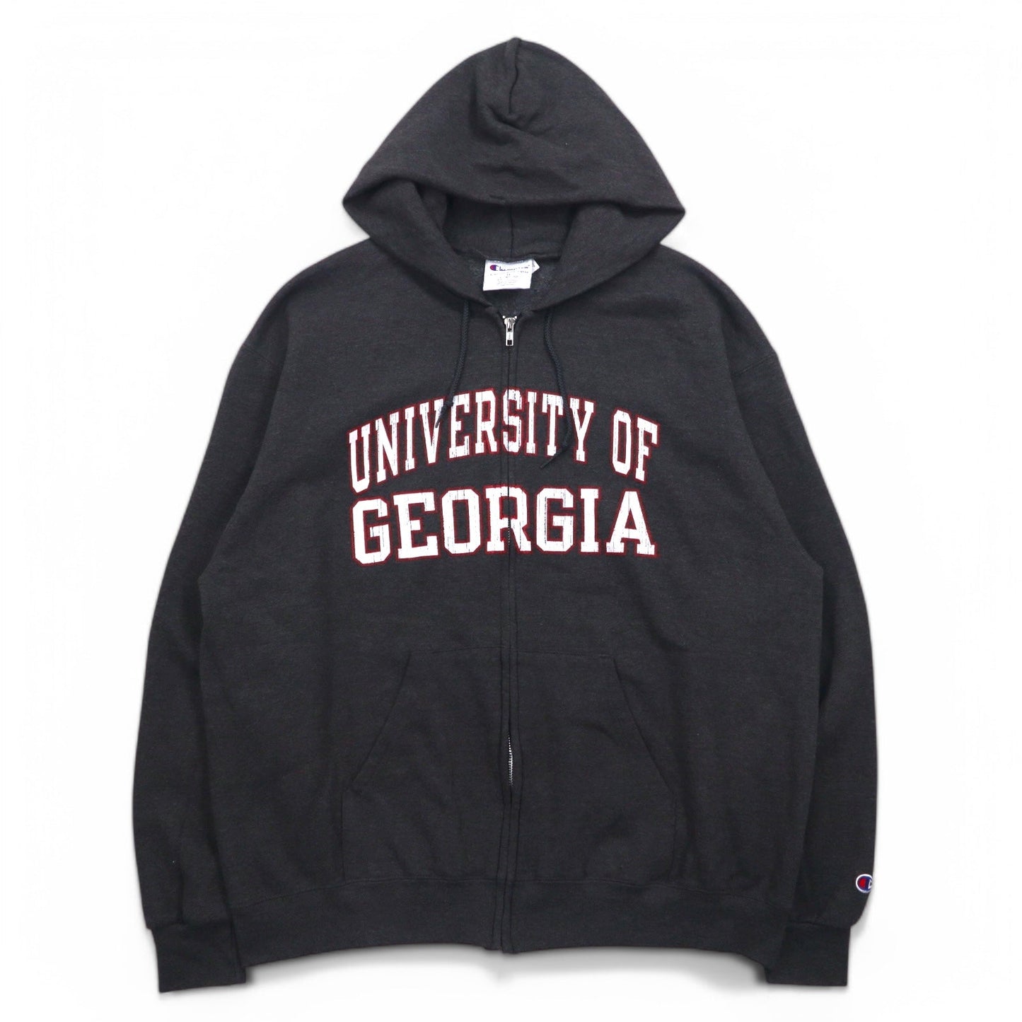 Champion カレッジ フルジップパーカー 3XL グレー 裏起毛 ビッグサイズ UNIVERSITY OF GEORGIA ホンジュラス製