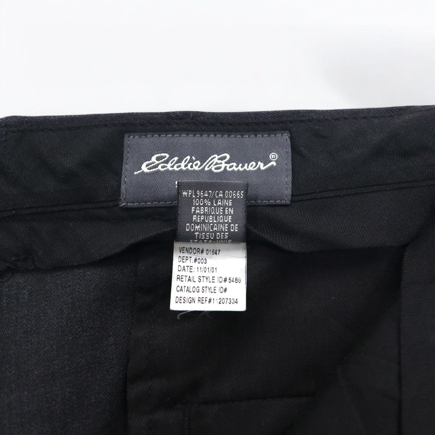 Eddie Bauer タック ワイド スラックスパンツ L グレー ウール ダブル