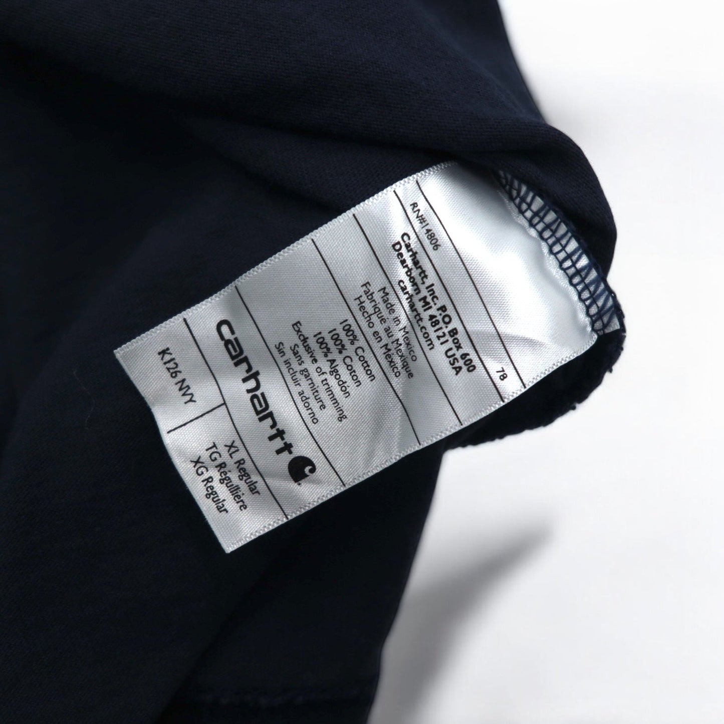 Carhartt ロングスリーブポケット Tシャツ ロンT XL ネイビー ORIGINAL FIT K126 メキシコ製