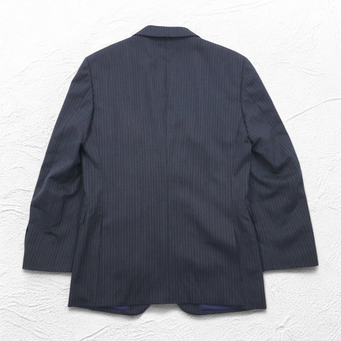 BURBERRY BLACK LABEL 2B テーラードジャケット スーツ S グレー ストライプ ウール 羊毛 D1H31-608-07