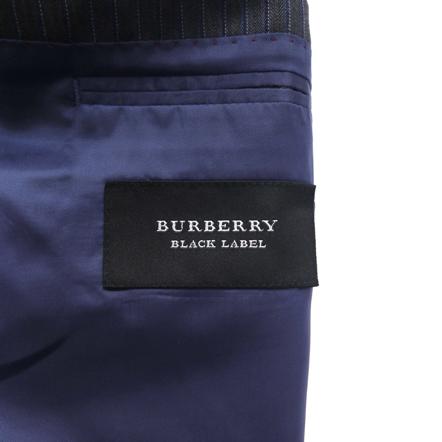 BURBERRY BLACK LABEL 2B テーラードジャケット スーツ S グレー ストライプ ウール 羊毛 D1H31-608-07