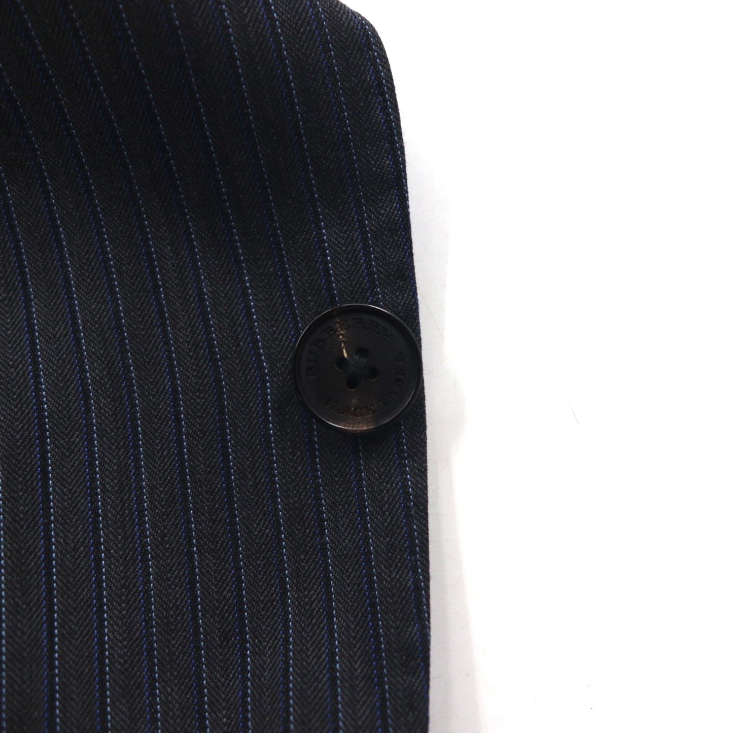 BURBERRY BLACK LABEL 2B テーラードジャケット スーツ S グレー ストライプ ウール 羊毛 D1H31-608-07
