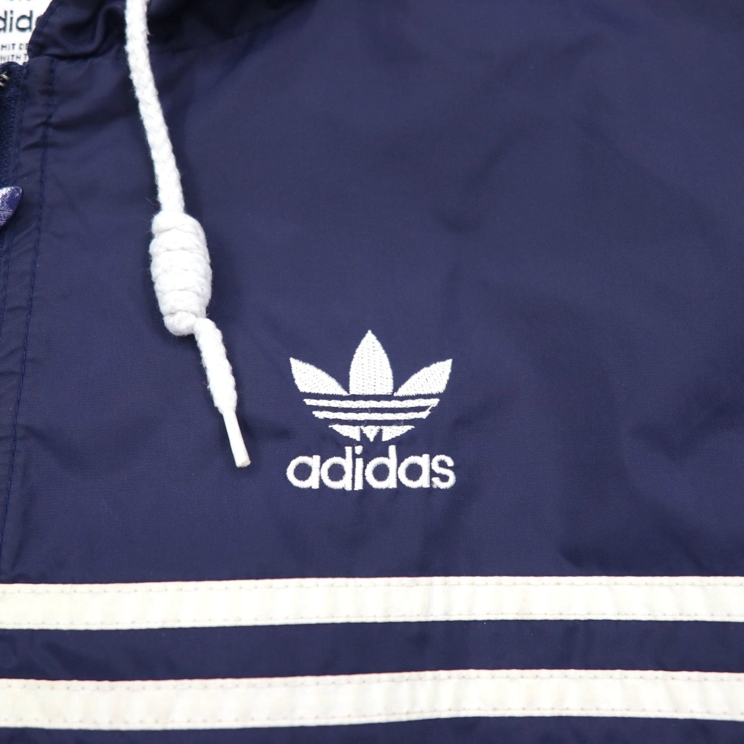 adidas 90年代 ハーフジップ アノラックパーカー XL ネイビー ナイロン メッシュライナー 3ストライプ トレフォイルロゴ