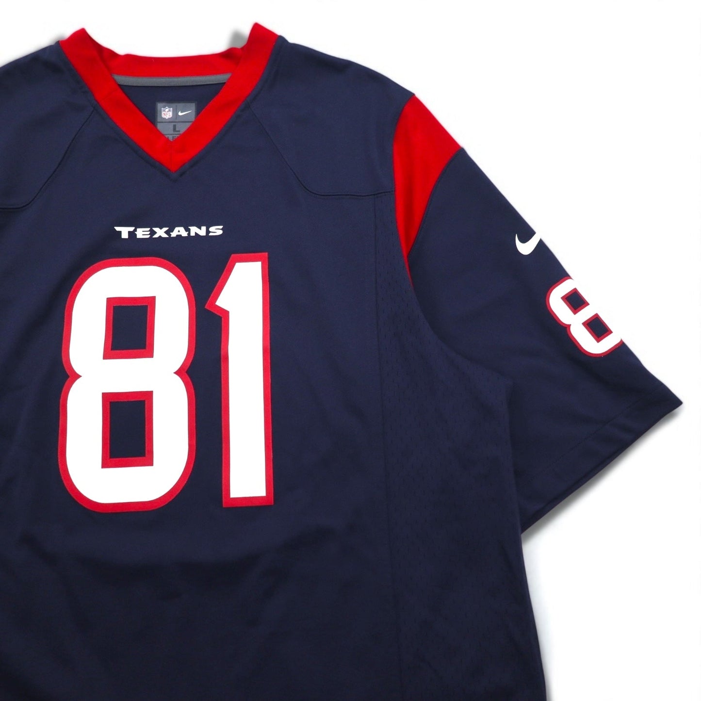 NIKE ゲームシャツ L ネイビー ポリエステル NFL Texans ナンバリング NFL Players ON FIELD