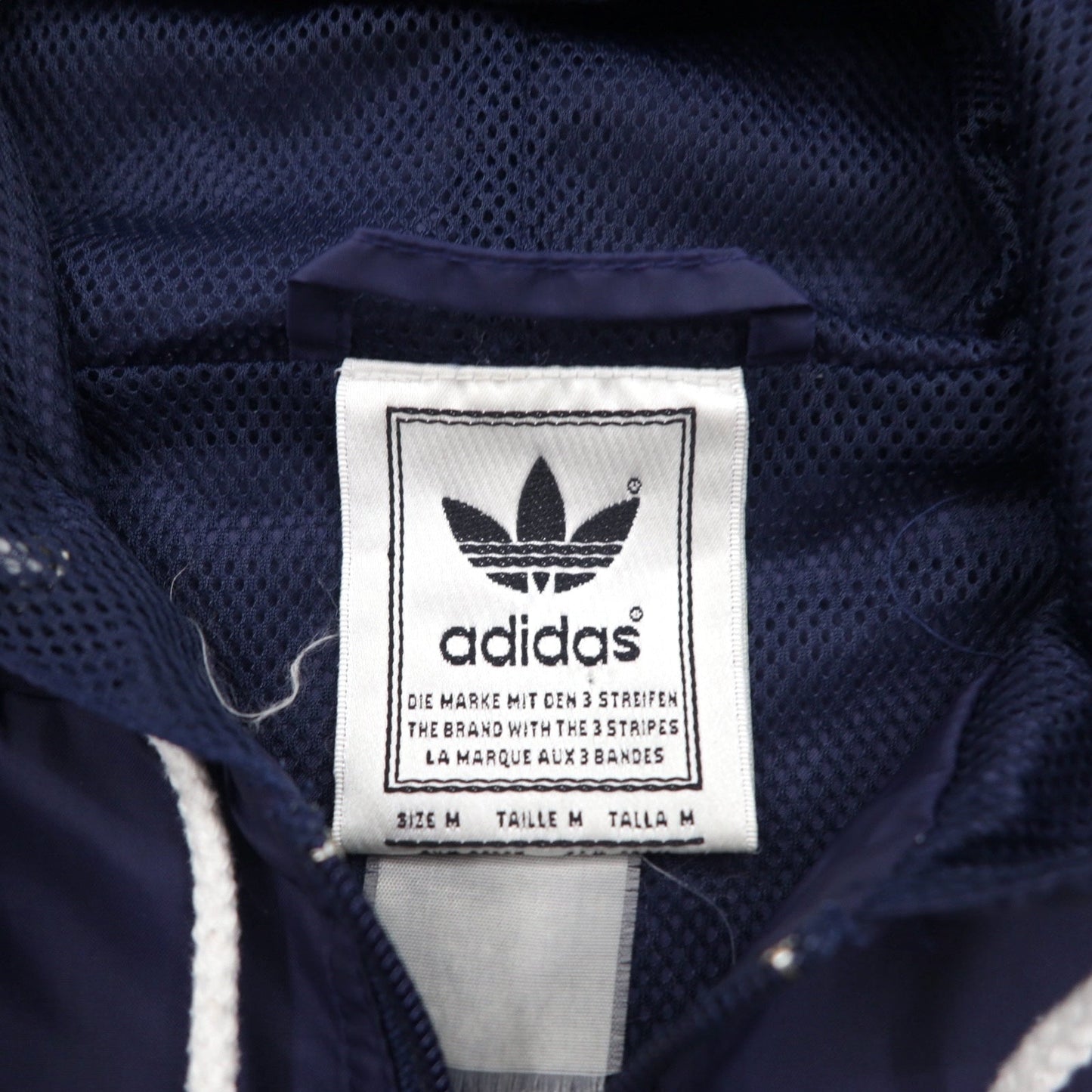 adidas 90年代 ハーフジップ アノラックパーカー XL ネイビー ナイロン メッシュライナー 3ストライプ トレフォイルロゴ