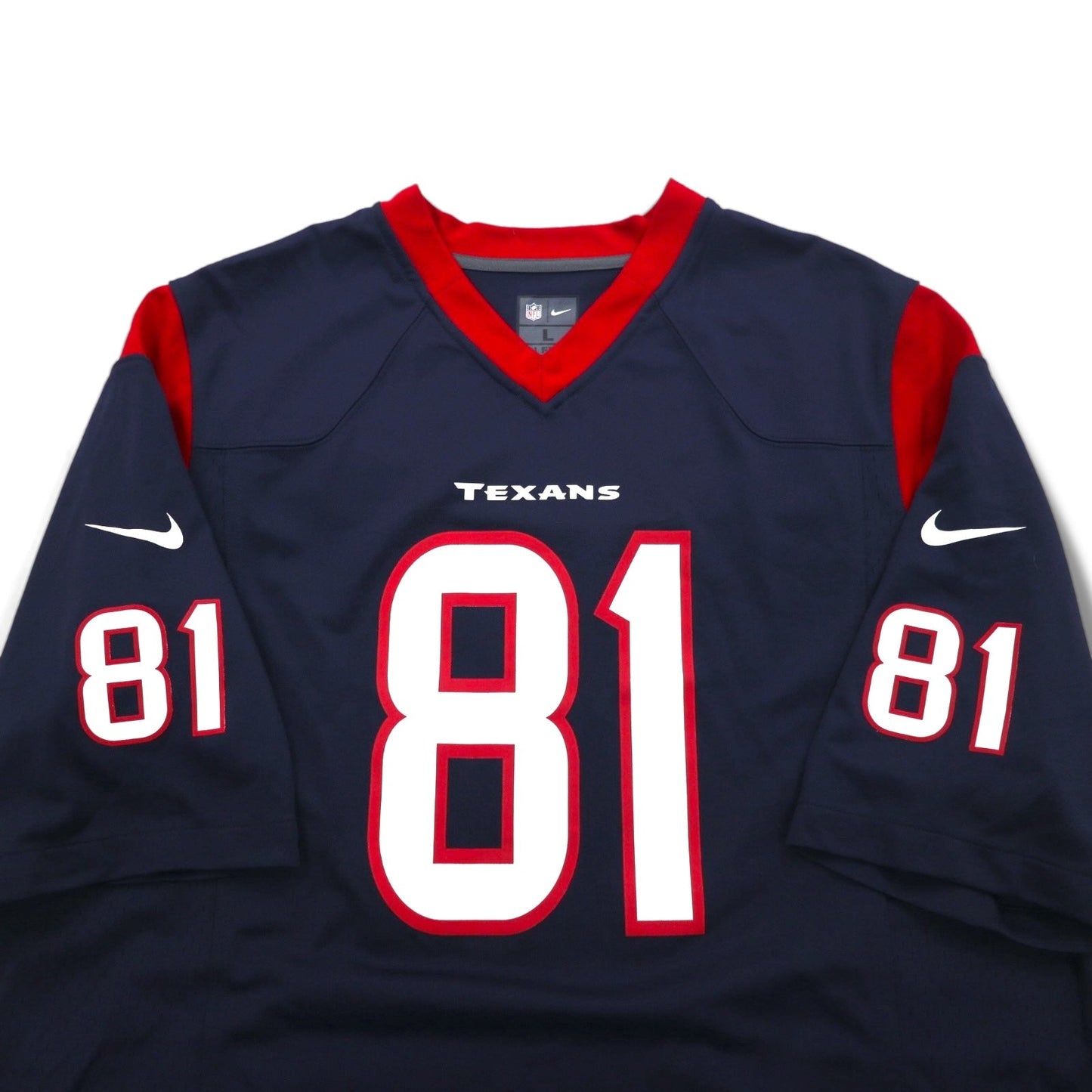 NIKE ゲームシャツ L ネイビー ポリエステル NFL Texans ナンバリング NFL Players ON FIELD