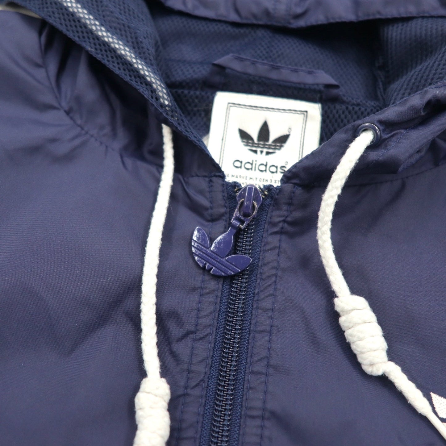 adidas 90年代 ハーフジップ アノラックパーカー XL ネイビー ナイロン メッシュライナー 3ストライプ トレフォイルロゴ