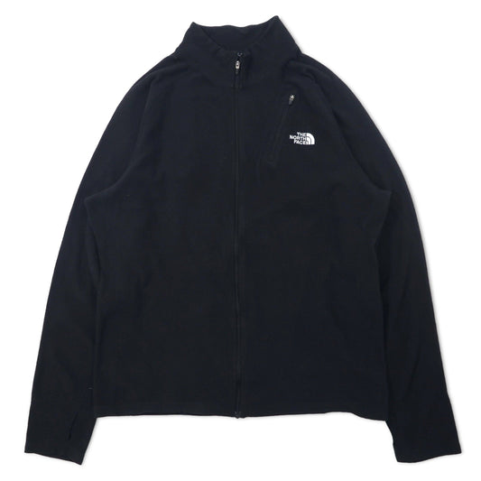 THE NORTH FACE フルジップ フリース L ブラック ポリエステル サムホール フィンガーホール ワンポイントロゴ刺繍