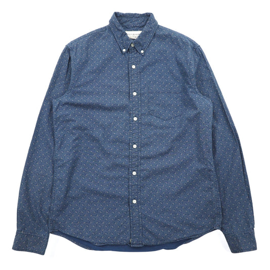 DENIM & SUPPLY RALPH LAUREN ペイズリー ボタンダウンシャツ M ネイビー 総柄 コットン