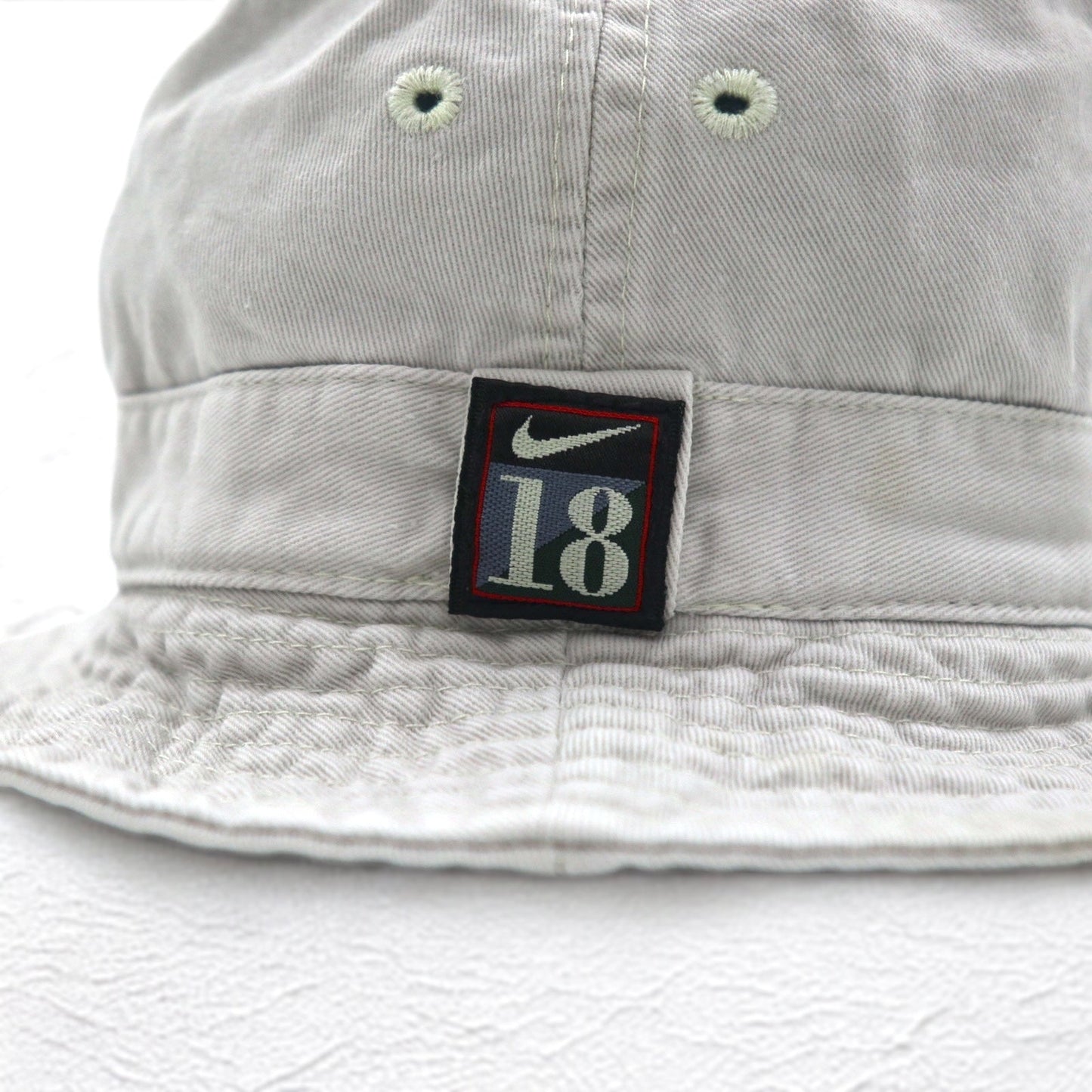 NIKE 90年代 銀タグ スウォッシュ 刺繍 バケットハット L ベージュ コットン