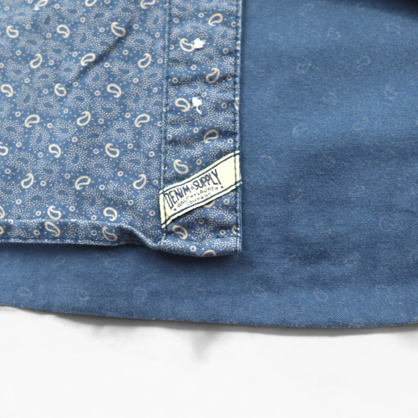 DENIM & SUPPLY RALPH LAUREN ペイズリー ボタンダウンシャツ M ネイビー 総柄 コットン