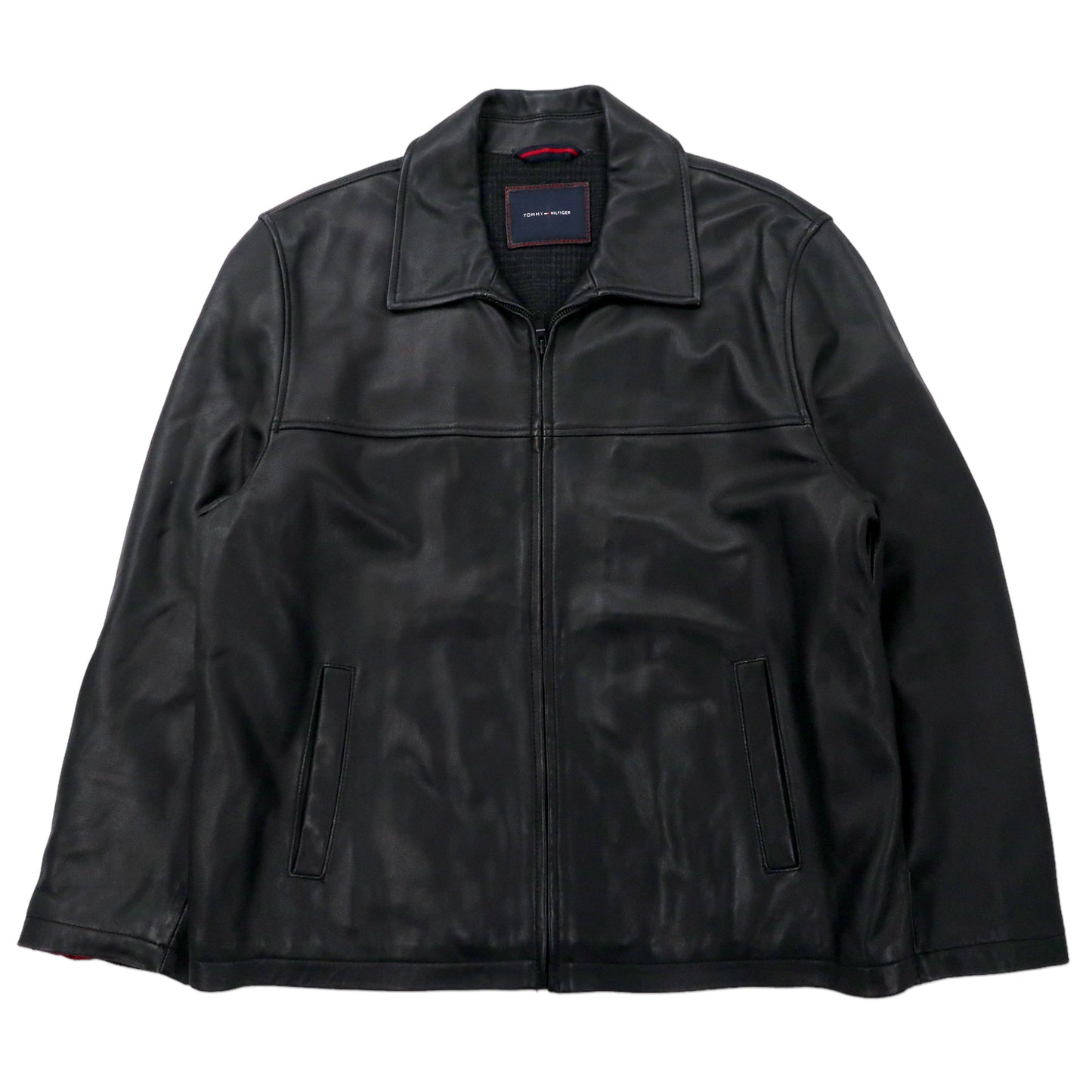 TOMMY HILFIGER レザー ライダースジャケット XL ブラック 羊革 ラムレザー