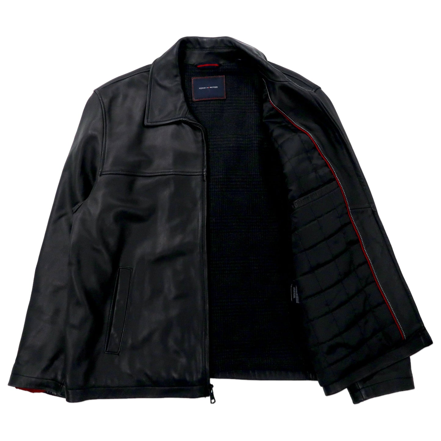 TOMMY HILFIGER レザー ライダースジャケット XL ブラック 羊革 ラムレザー