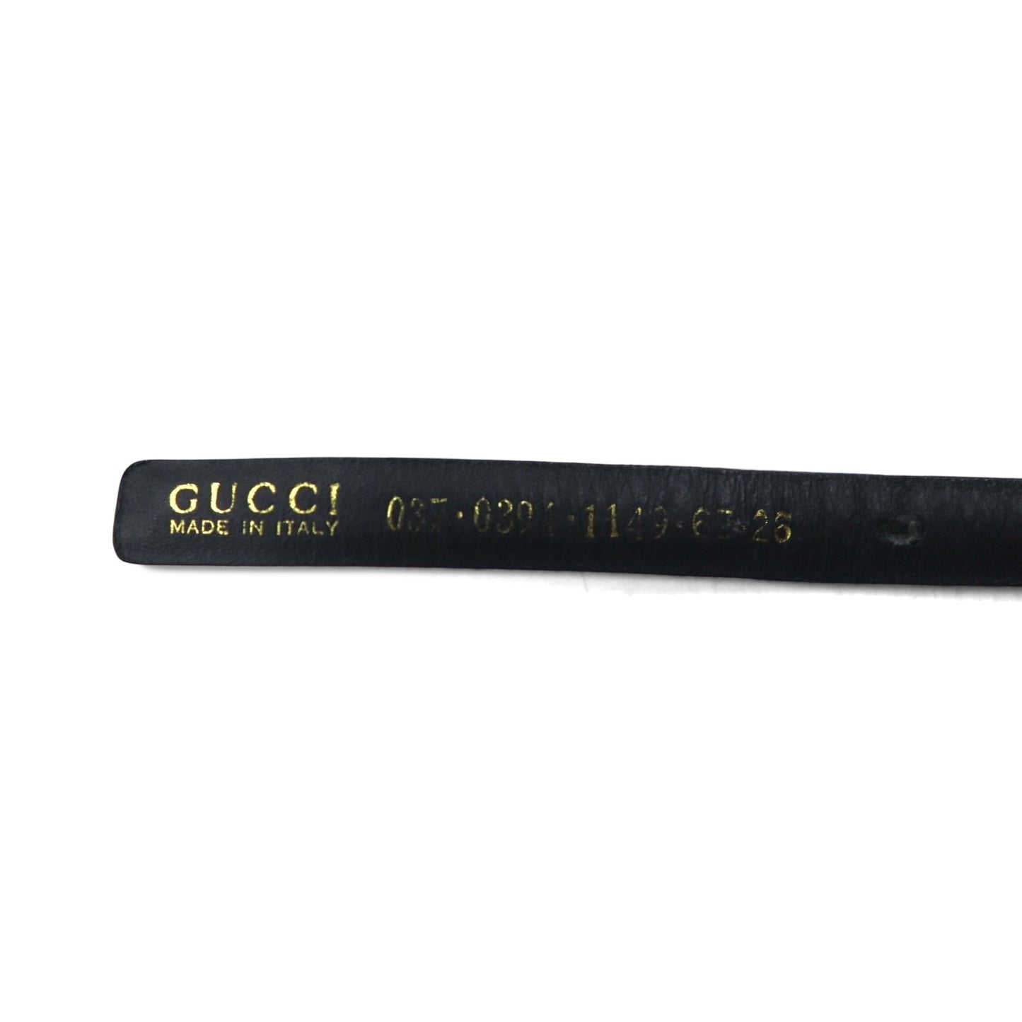 GUCCI スネークチェーン ナロー ベルト ゴールド ブラック メタル レザー 037 0391 114963 26 イタリア製
