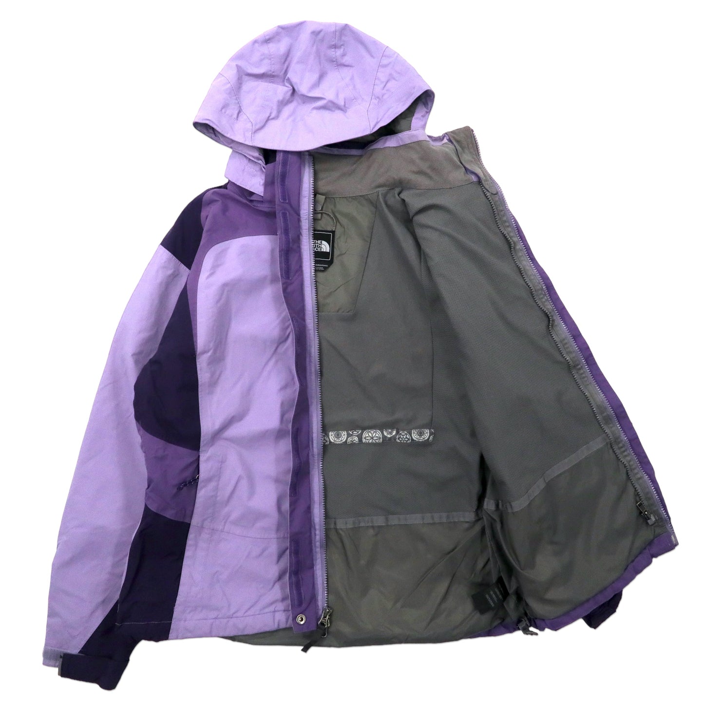 THE NORTH FACE マウンテンパーカー L パープル ナイロン HYVENT 防水 透湿 ジップインジップ搭載 ダブルジップ