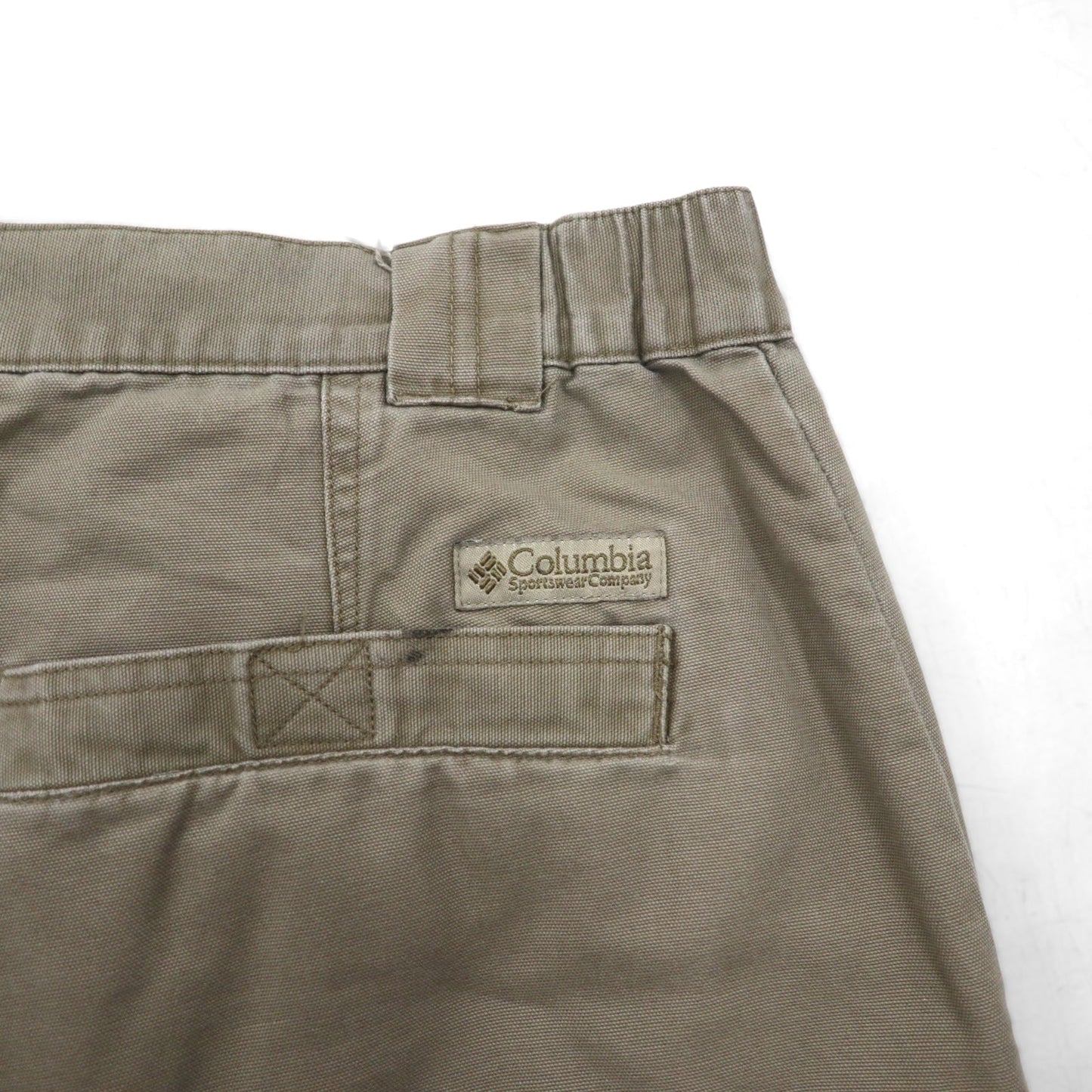 Columbia 00年代 ダック地 ショート ブッシュパンツ ハーフパンツ L カーキ フラップポケット XM4100 ニカラグア製