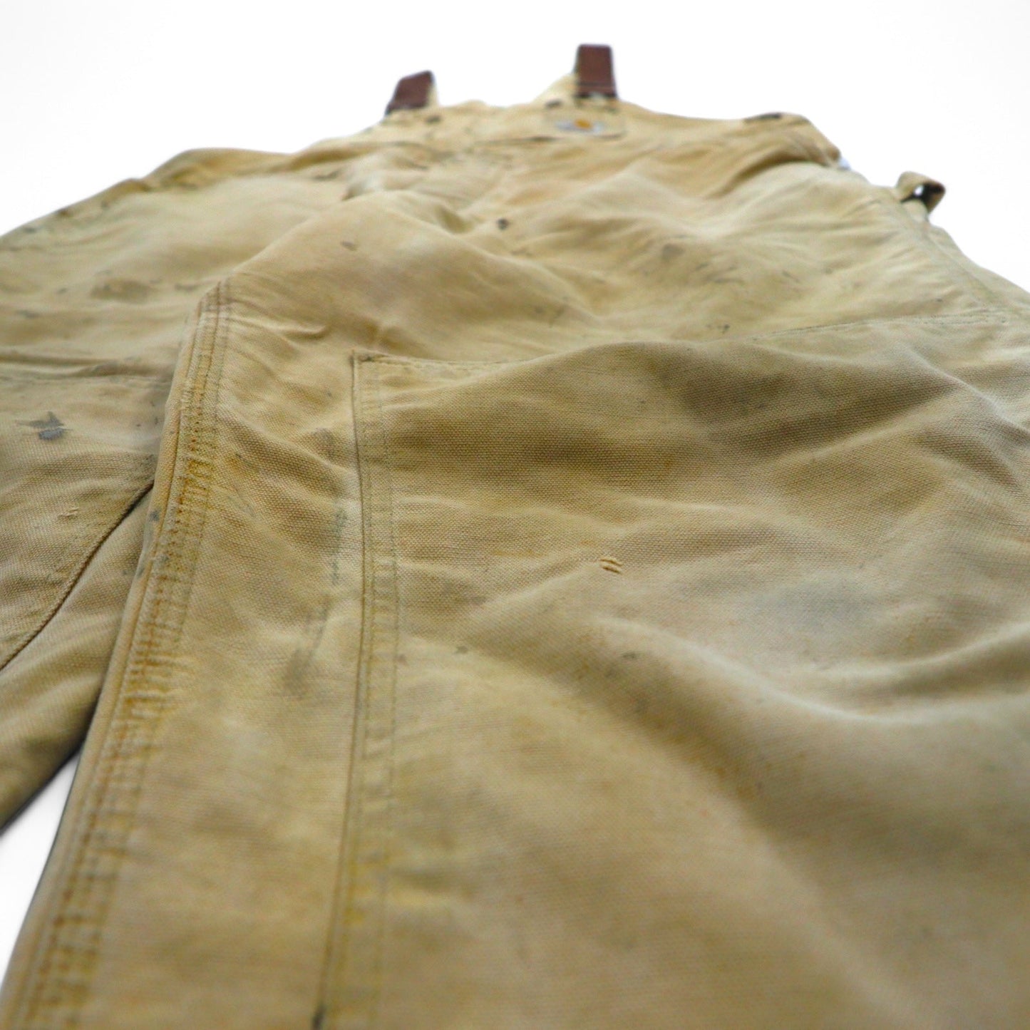 carhartt USA製 80年代 ダブルニー ビブ オーバーオール XL ベージュ ダック地 星形タグ 6FBQZ