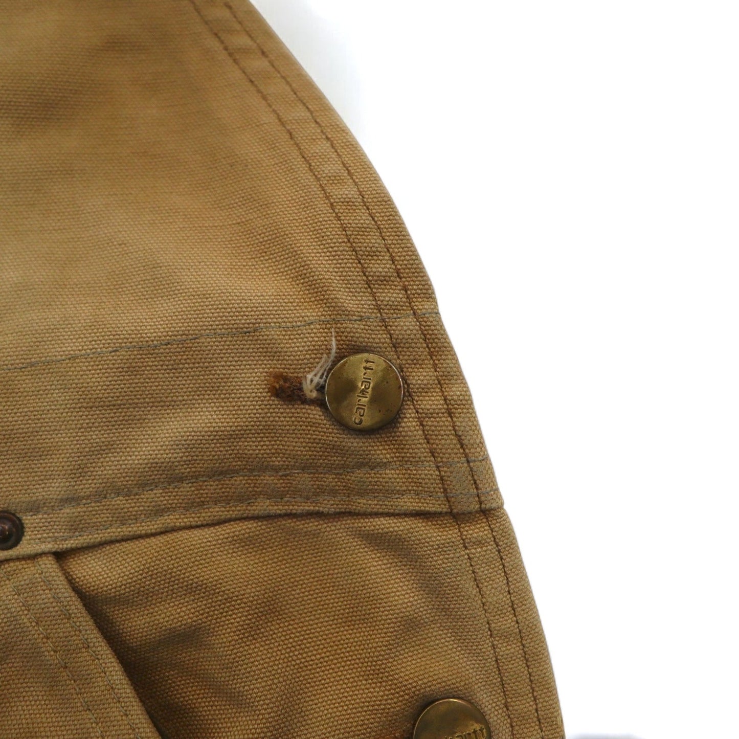 carhartt USA製 80年代 ダブルニー ビブ オーバーオール XL ベージュ ダック地 星形タグ 6FBQZ
