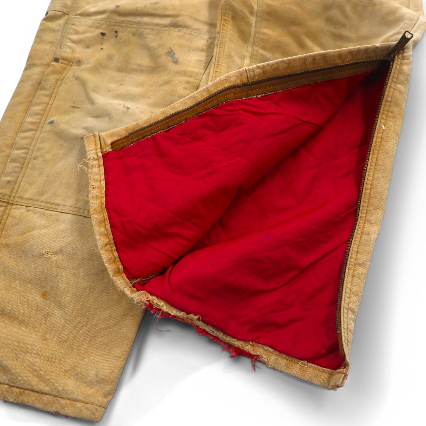 carhartt USA製 80年代 ダブルニー ビブ オーバーオール XL ベージュ ダック地 星形タグ 6FBQZ