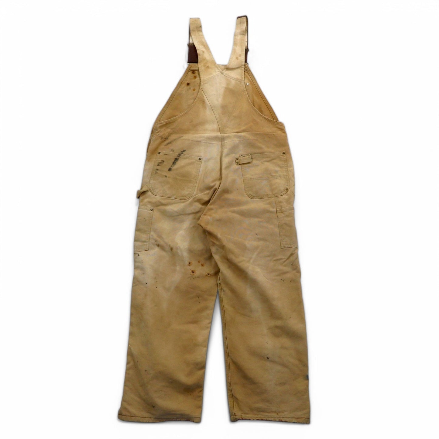 carhartt USA製 80年代 ダブルニー ビブ オーバーオール XL ベージュ ダック地 星形タグ 6FBQZ