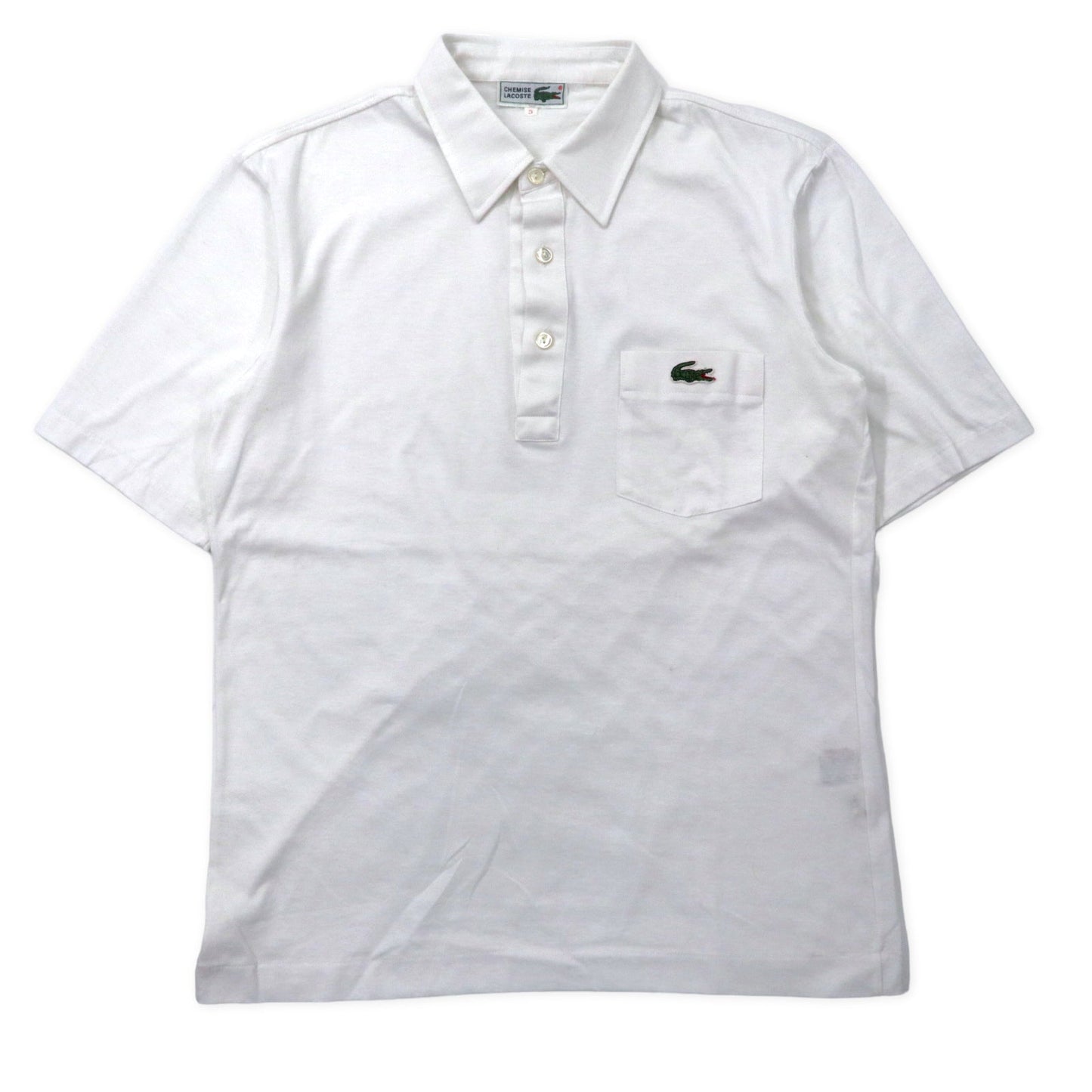 CHEMISE LACOSTE 90年代 ポロシャツ 3 ホワイト コットン ワンポイントロゴ